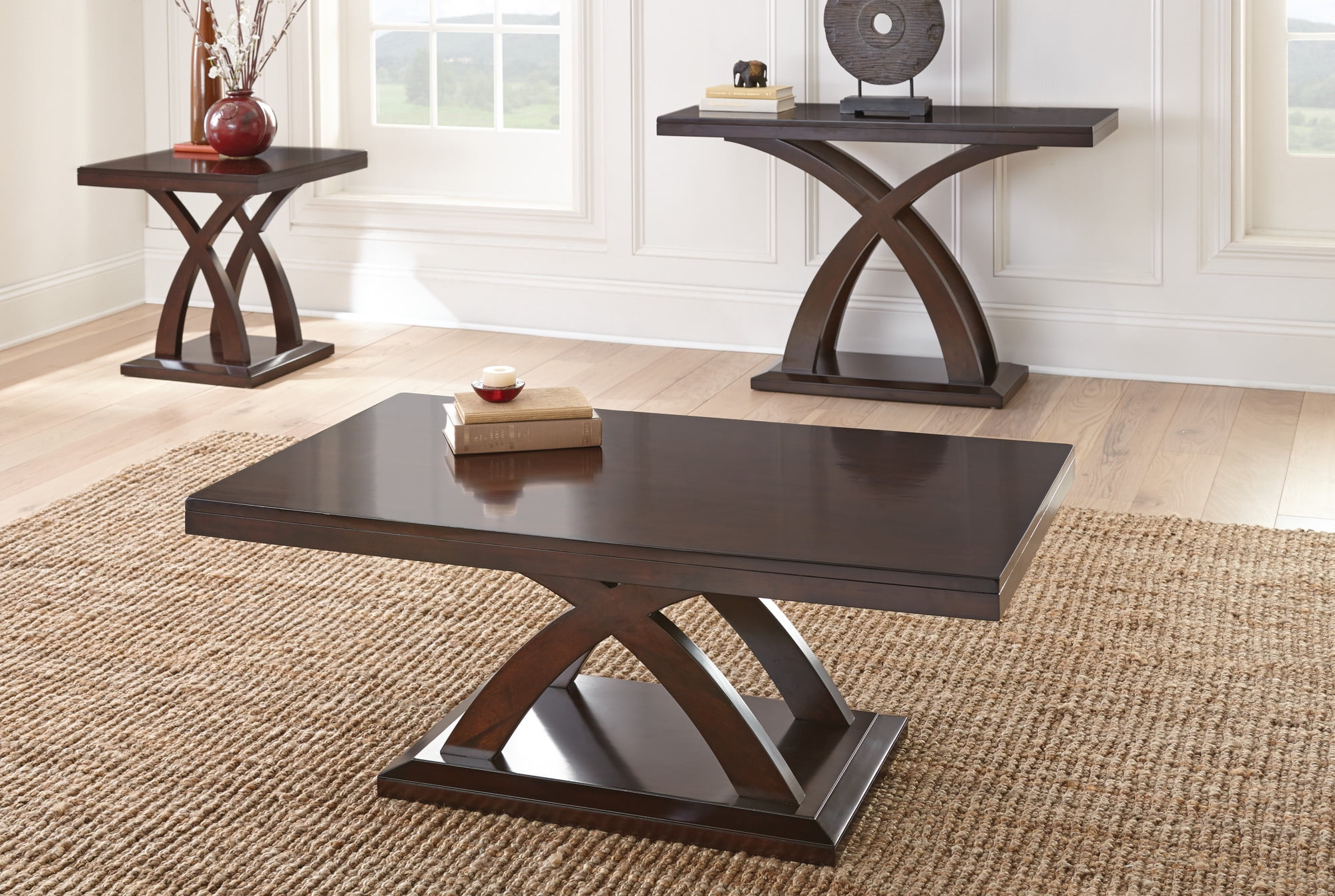 Steve Silver Jocelyn Square End Table, Espresso Cherry Wood - Image 4
