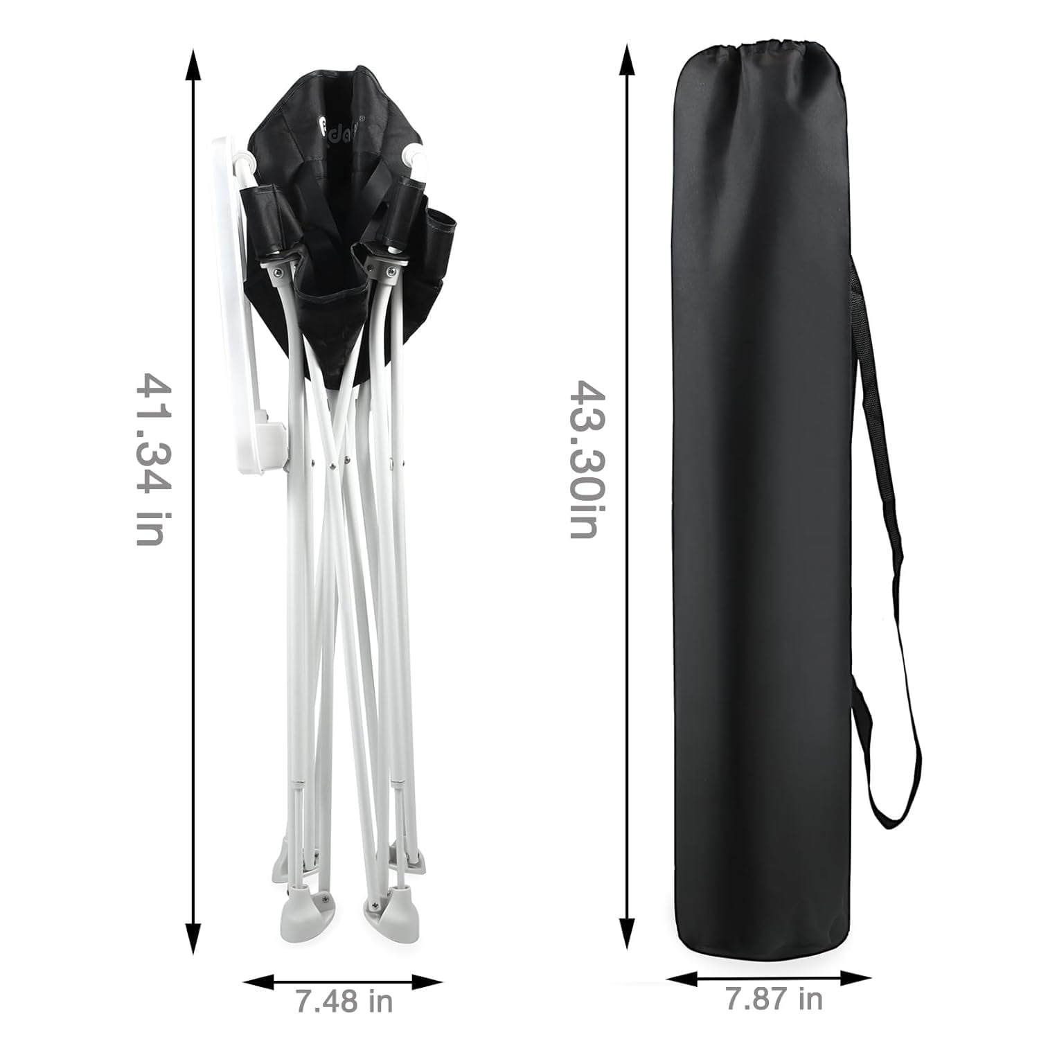 PandaEar Portable High Chair for Baby, Toddler Foldable HighChair with Detachable Tray, HighChair for Travel-Black - Image 4