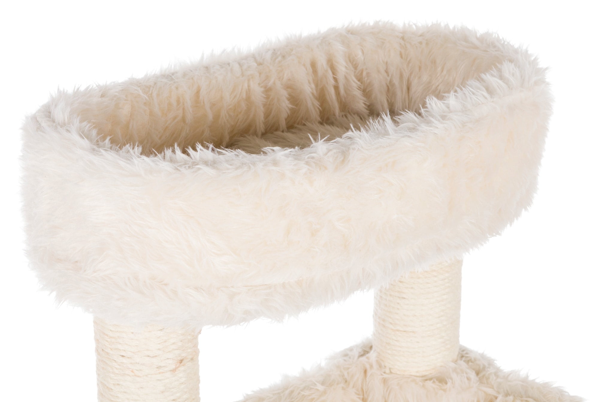 TRIXIE Baza Junior Jute & Plush 3-Level 39" Cat Tower, Scratching Posts and Condo, Cream - Image 6