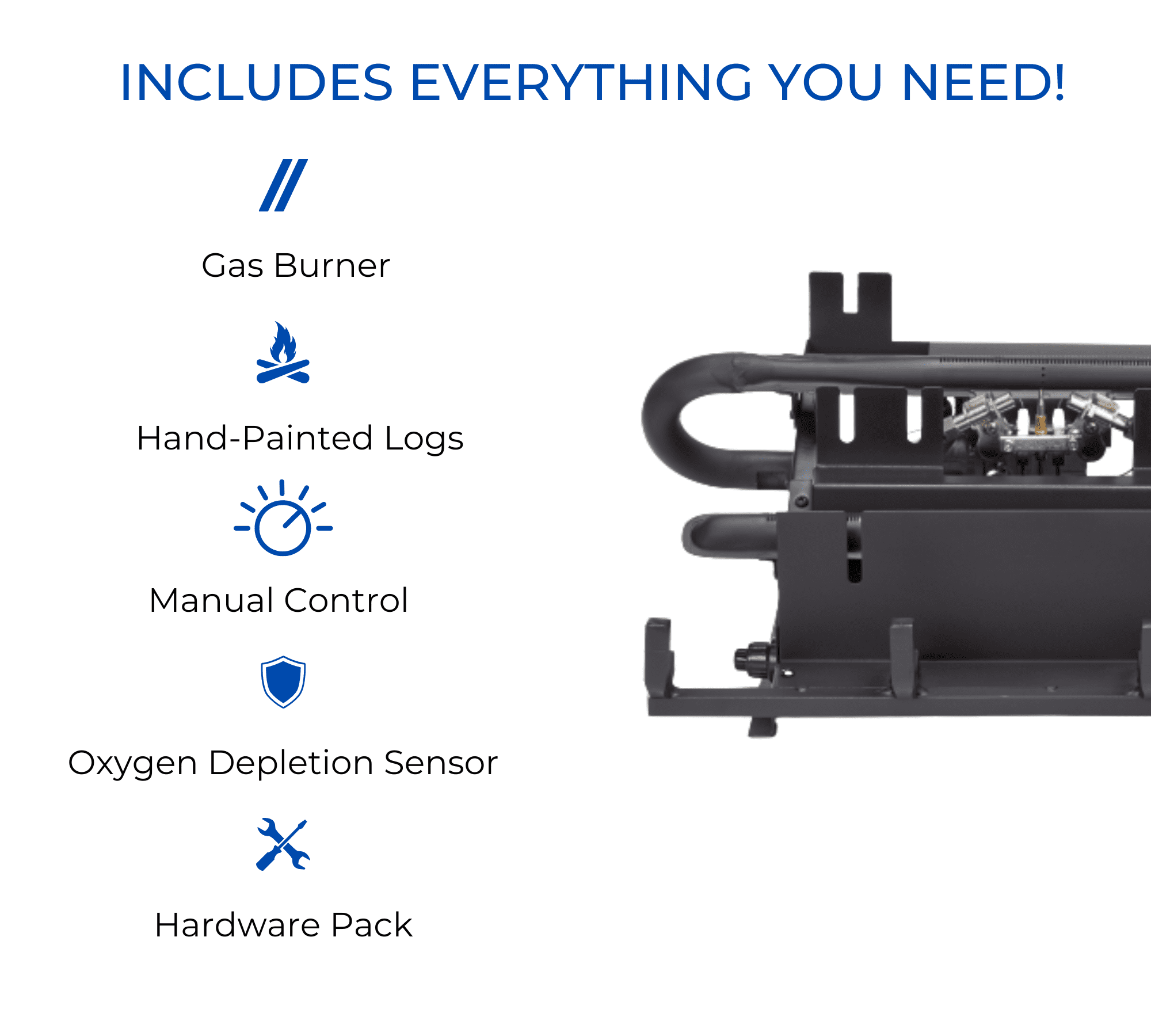 Hearth Sense Vent less Dual Fuel Gas Log Set -18 in., 30,000 BTU, Manual Control - Model# VFL18M - Image 6