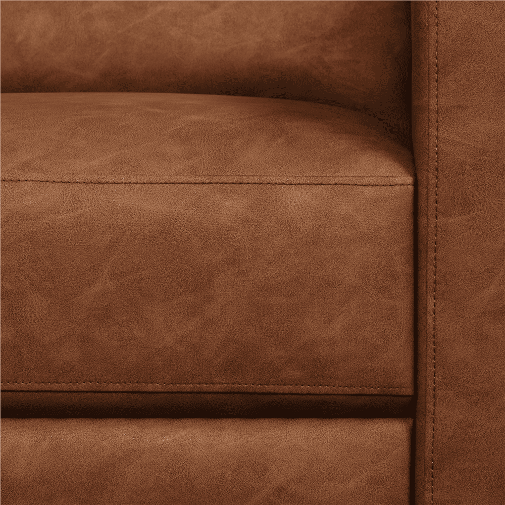 Renwick Mid-Century Modern Faux Leather Recliner for Living Room, Brown - Image 6