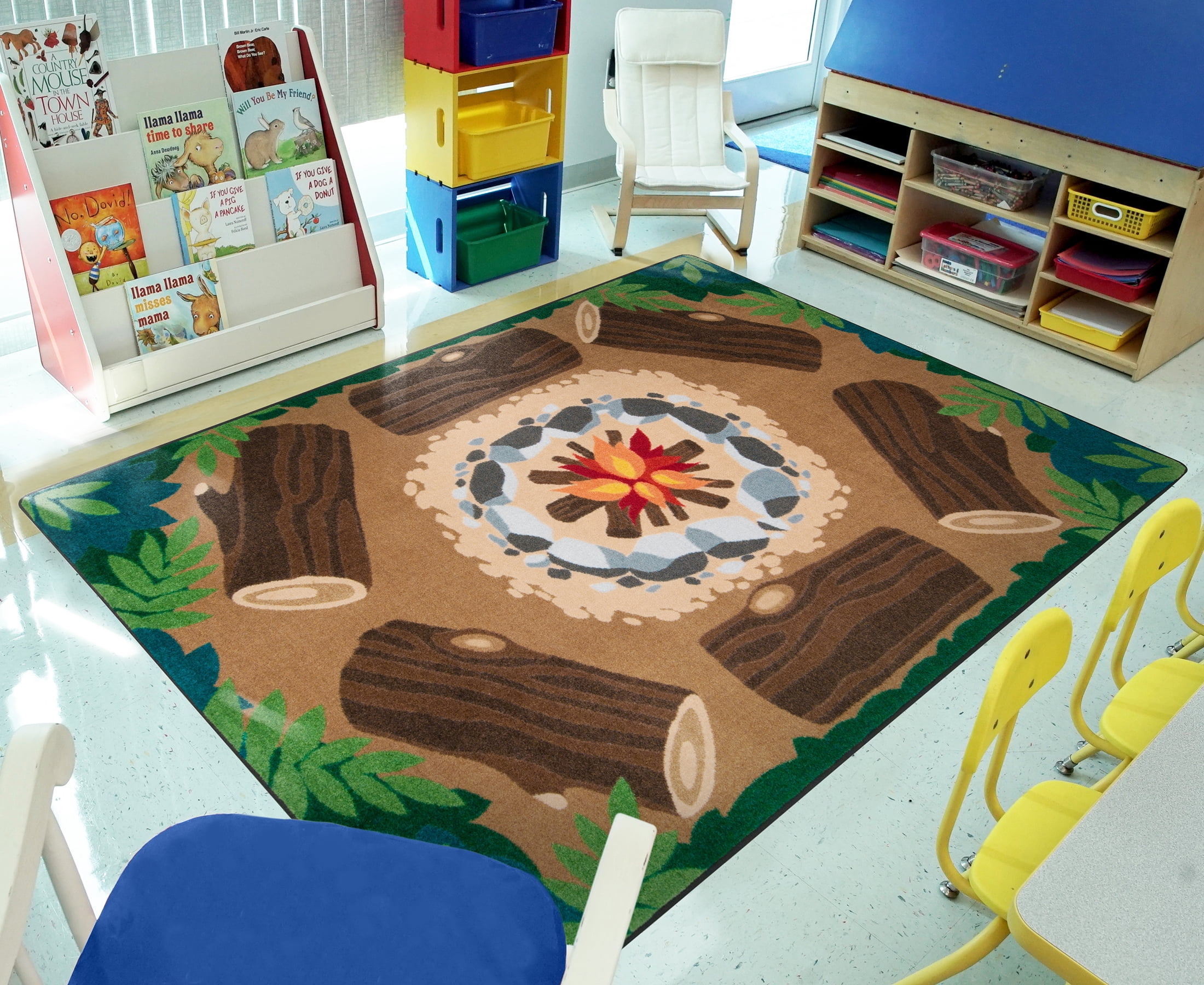 Joy Carpets Kid Essentials Campfire Fun 5'4" x 7'8" Indoor Area Rug in Color Multi - Image 5