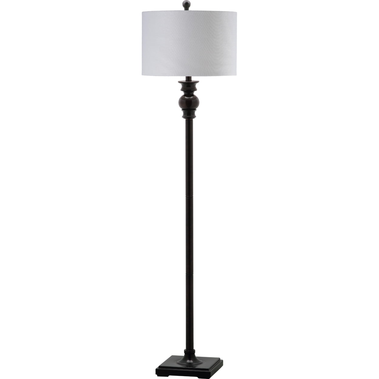 Safavieh Alphie 61 in. H Solid Floor Lamp, Ebony/Off-White Shade - Image 2