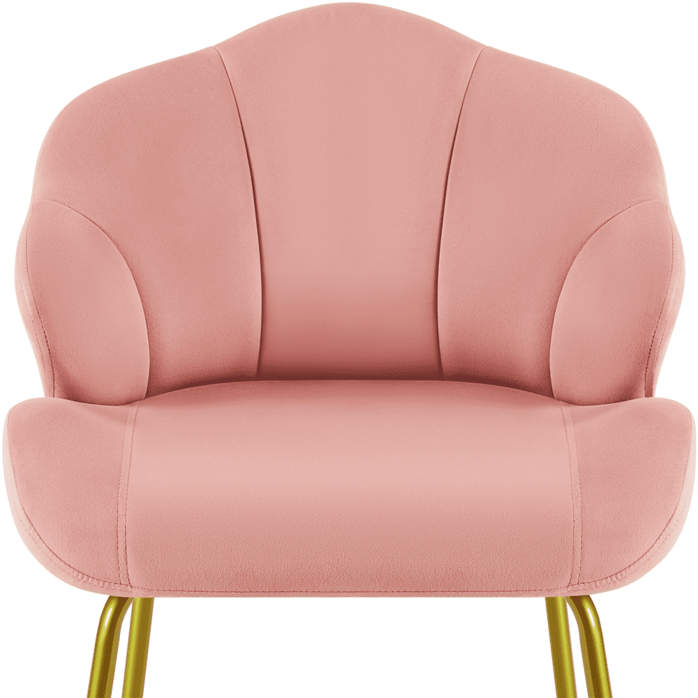 Renwick Modern Velvet Accent Chair with Golden Metal Legs for Living Room, Pink - Image 10