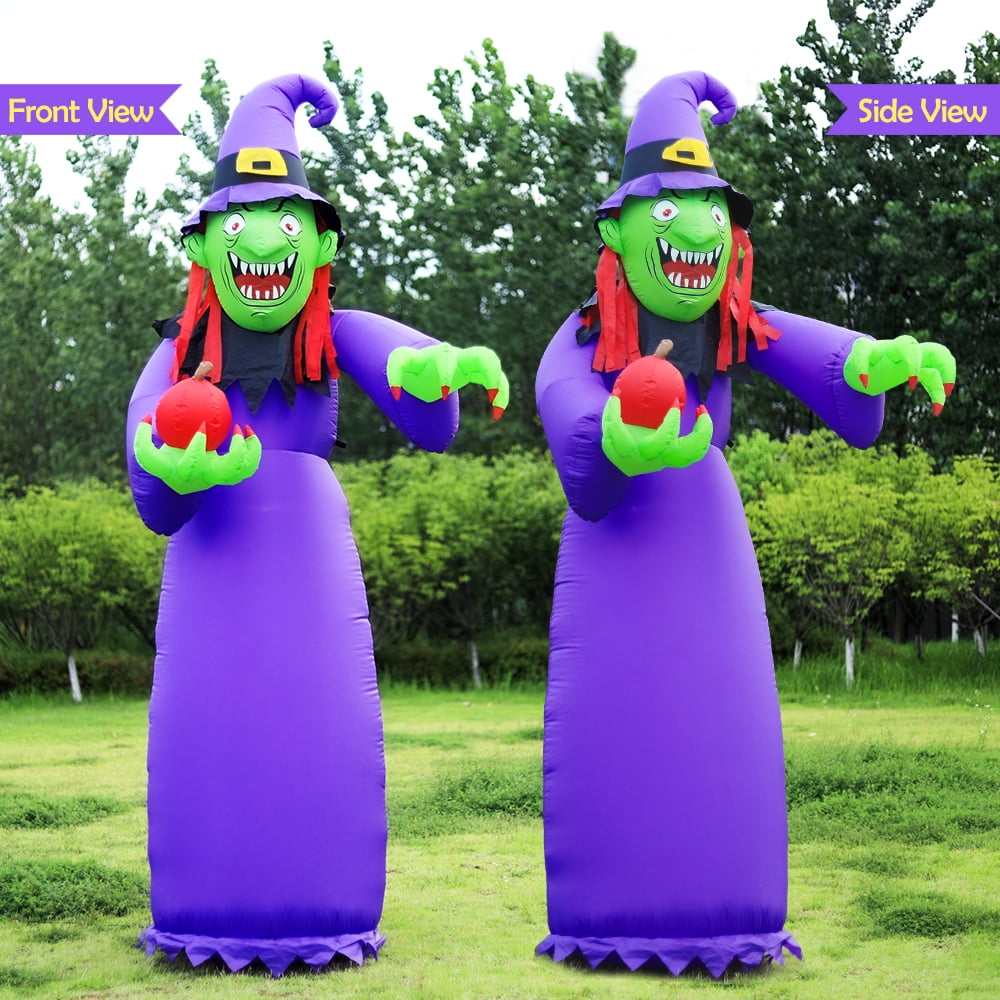 【FLAME LIGHT】Halloween Inflatable Decorations, 10Ft Blow up Witch Outdoor Decor with LEDs, Lawn Yard Garden Party Festival - Image 3