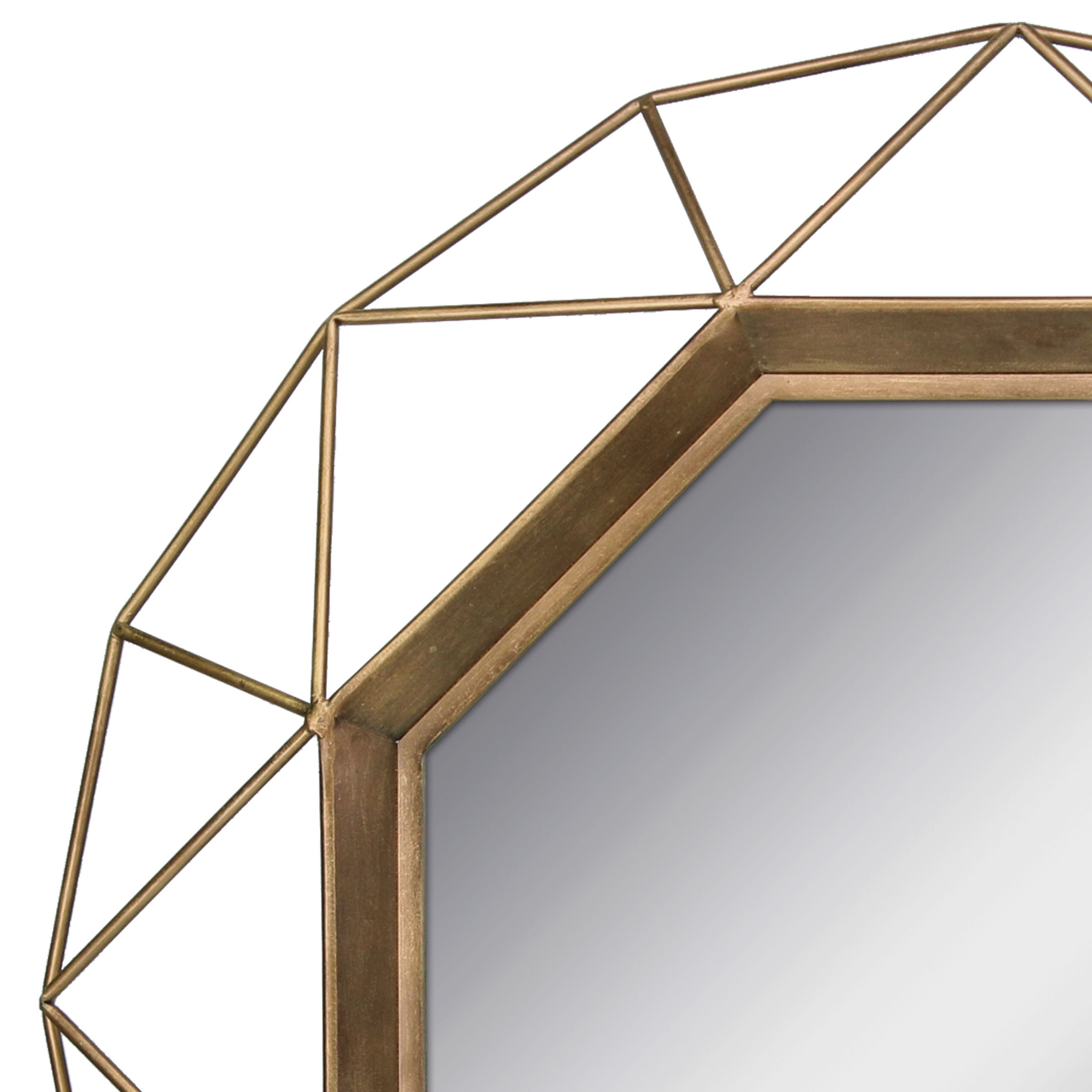 Stonebriar Collection 28.3" Gold Modern Geometric Metal Wall Mirror - Image 3