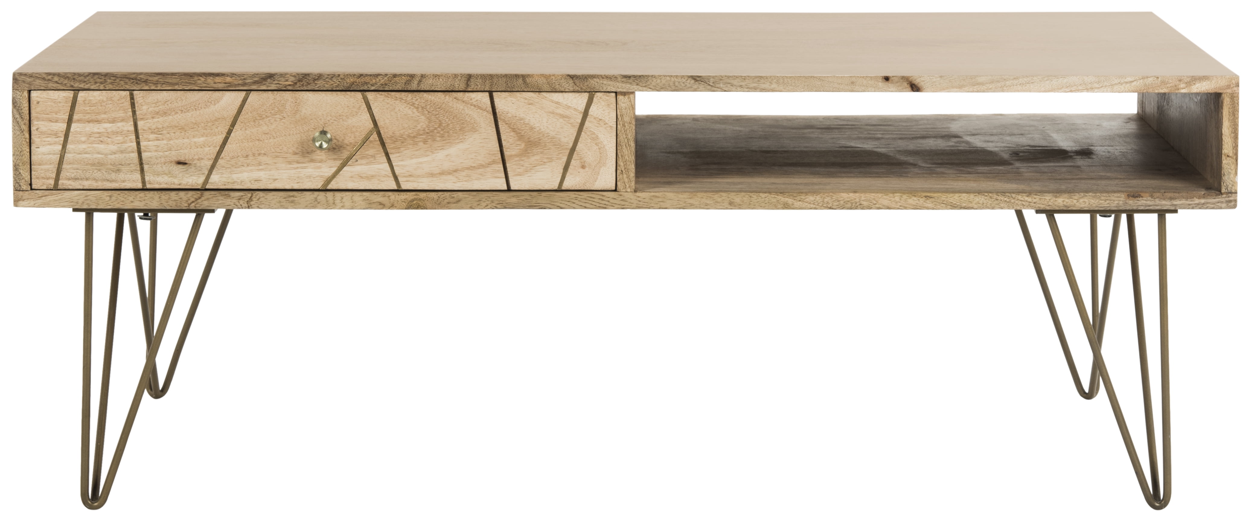 SAFAVIEH Marigold Mid-Century Coffee Table with Drawer, Natural - Image 7