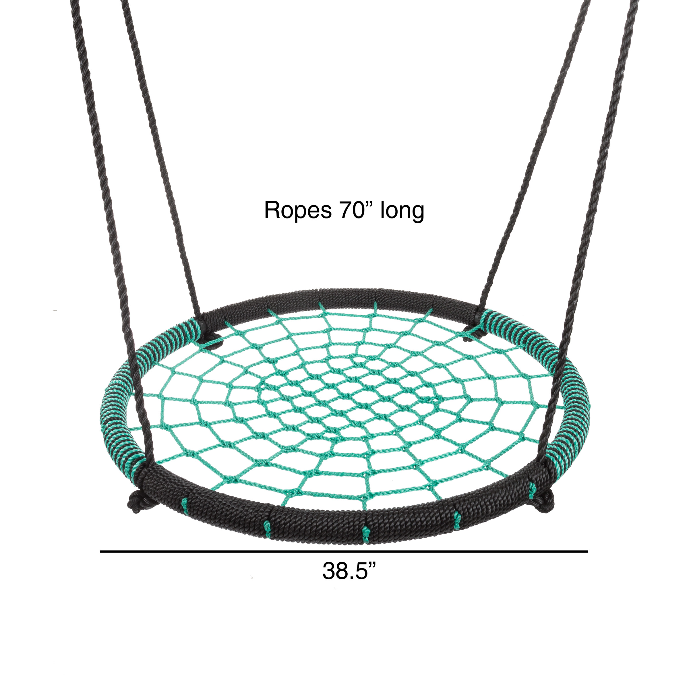 Hey! Play! Spider Web Tree Swing-Large 40-inch Diameter Hanging Tree Rope Saucer Seat - Image 6