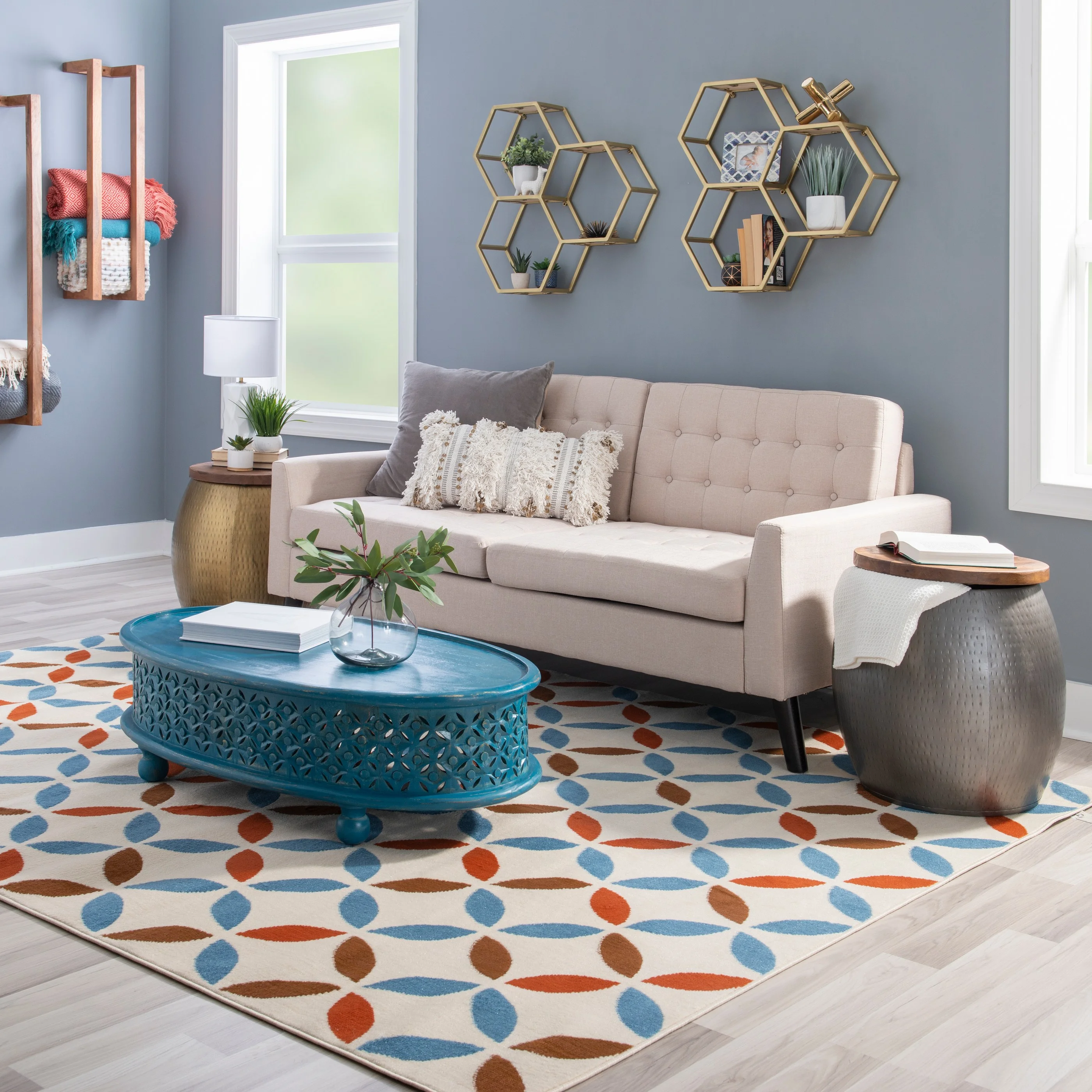 Powell Wesmar Metal Indoor Drum Accent Table with Storage, 20.5" Tall, Brass - Image 9