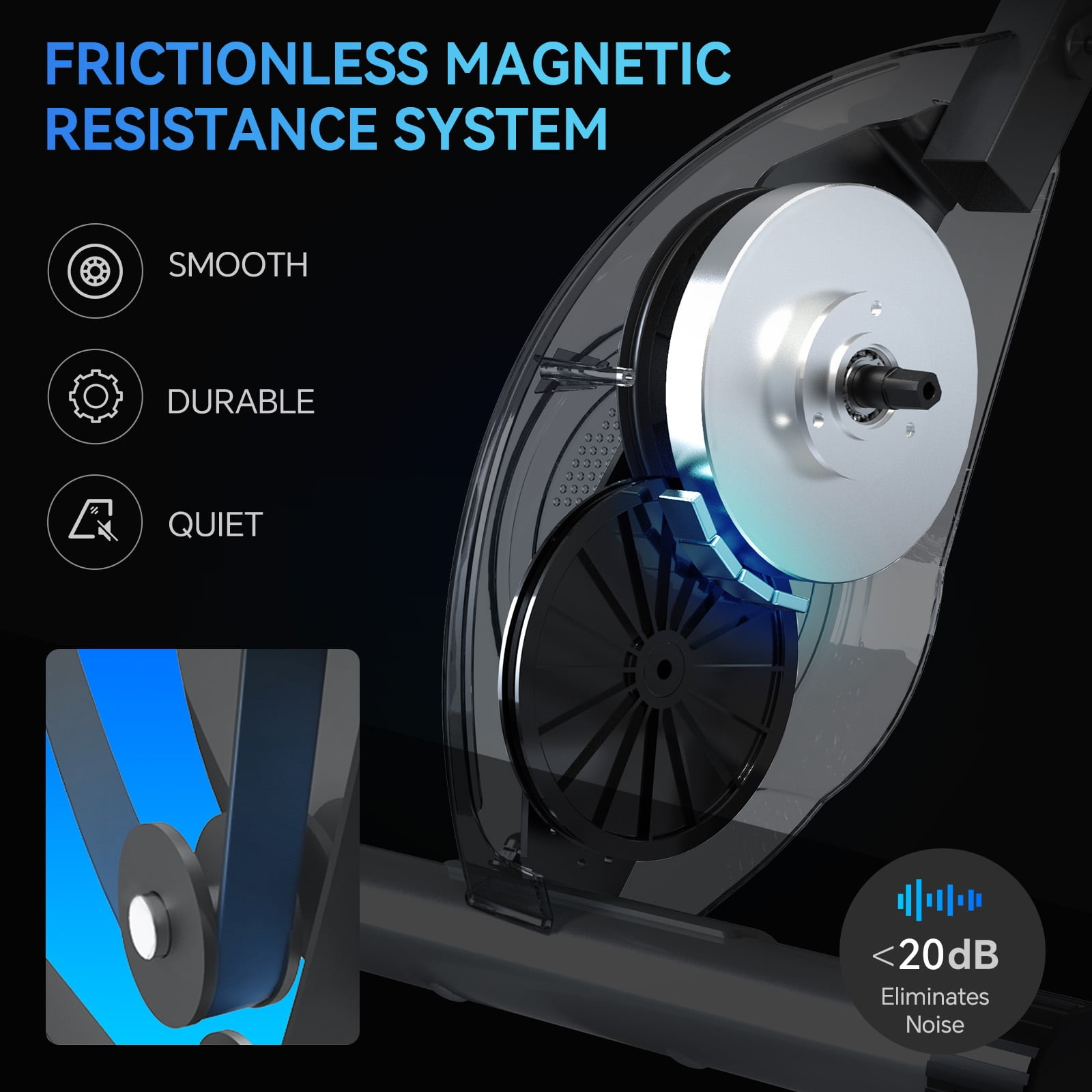 Foldable Exercise Bike for Small Apartments, Stationary Bikes for Home, Indoor Portable Cycling Bike with 16-Level Magnetic Resistance, 260LBS Capacity, 5.5 LBS Flywheel, Designed for Small Space Wor - Image 6