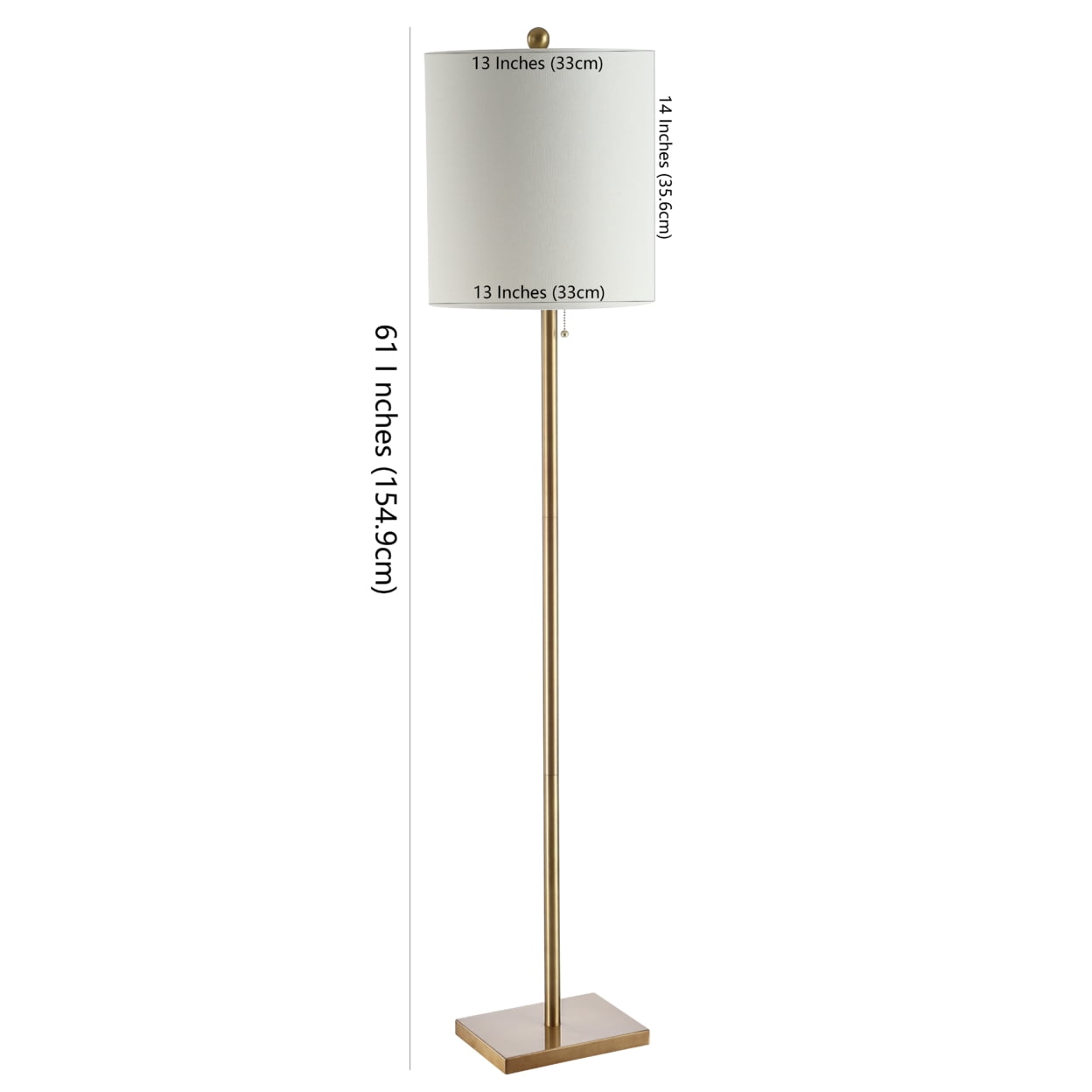 SAFAVIEH Octavius Simple Glam 61 in. H Floor Lamp, Brass Gold - Image 4