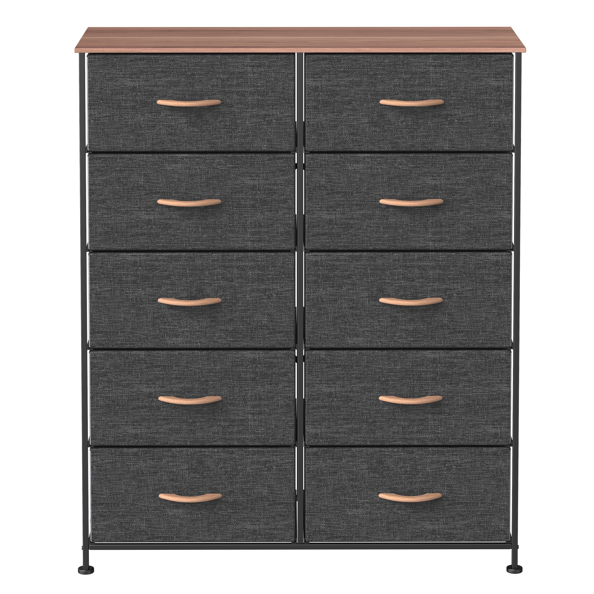 YITAHOME 10-Drawer Fabric Dresser with Wooden Top, Steel Frame, Dark Gray – Adult Storage Organizer - Image 7