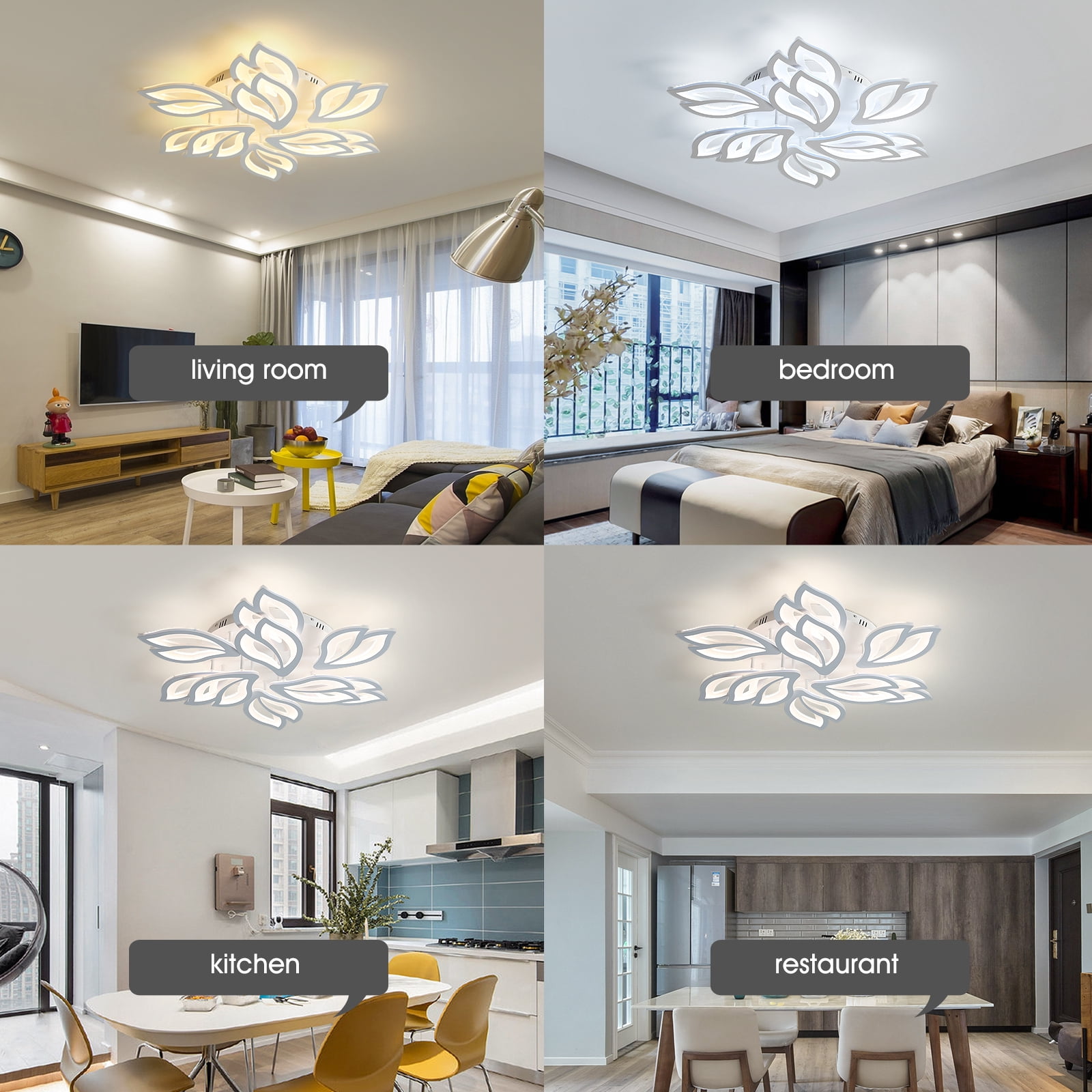 Garwarm Modern Ceiling Light, 29.5in Dimmable LED Flush Mount Ceiling Lamp, 75W Acrylic Sahde Ceiling Chandelier Lighting Fixture with Remote Control for Living Dining Room Bedroom - Image 18