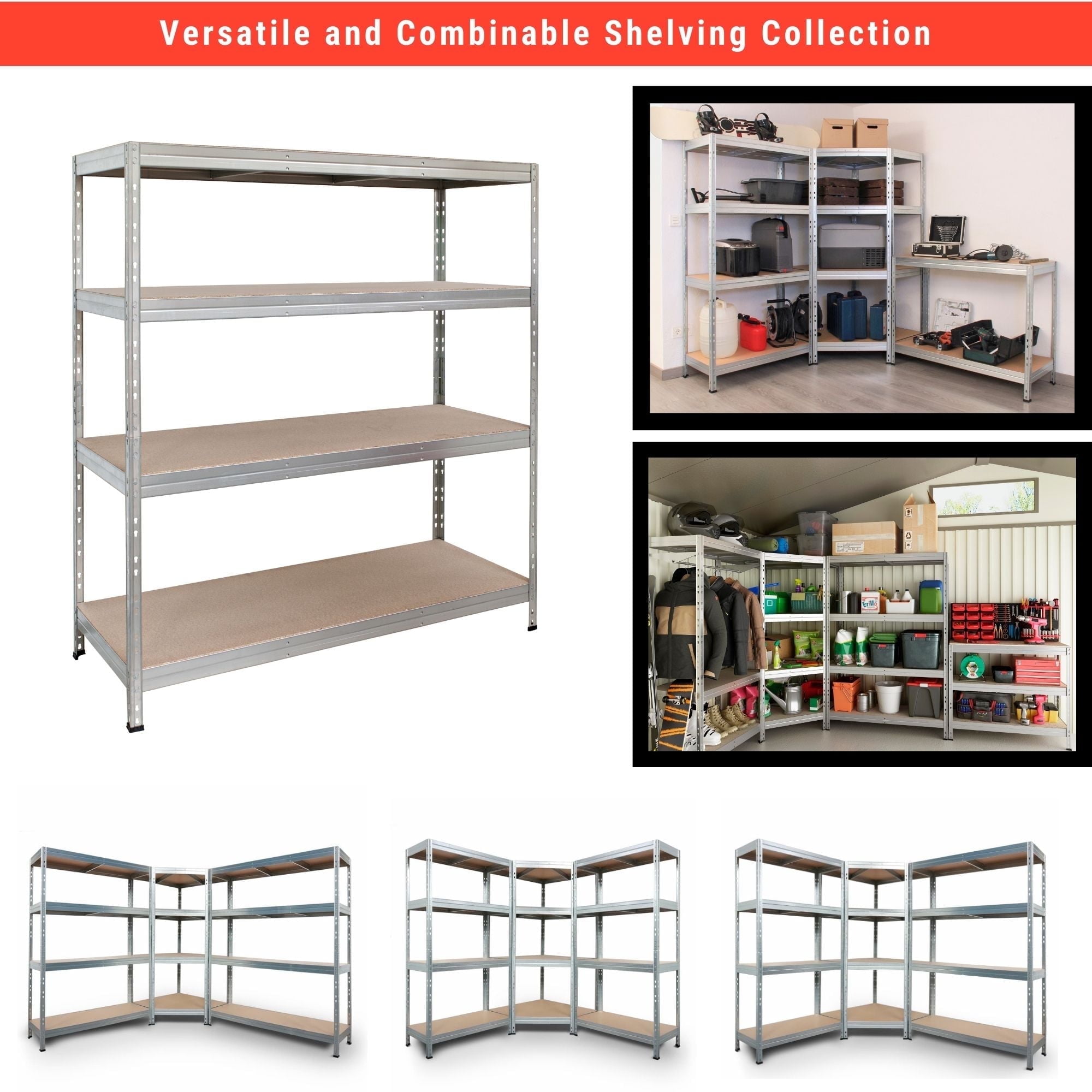 Ar Shelving Customizable Storage Collection 71"x59"x18" 4-Tier Metal Shelf 2000 lb Galvanized Finish - Image 18