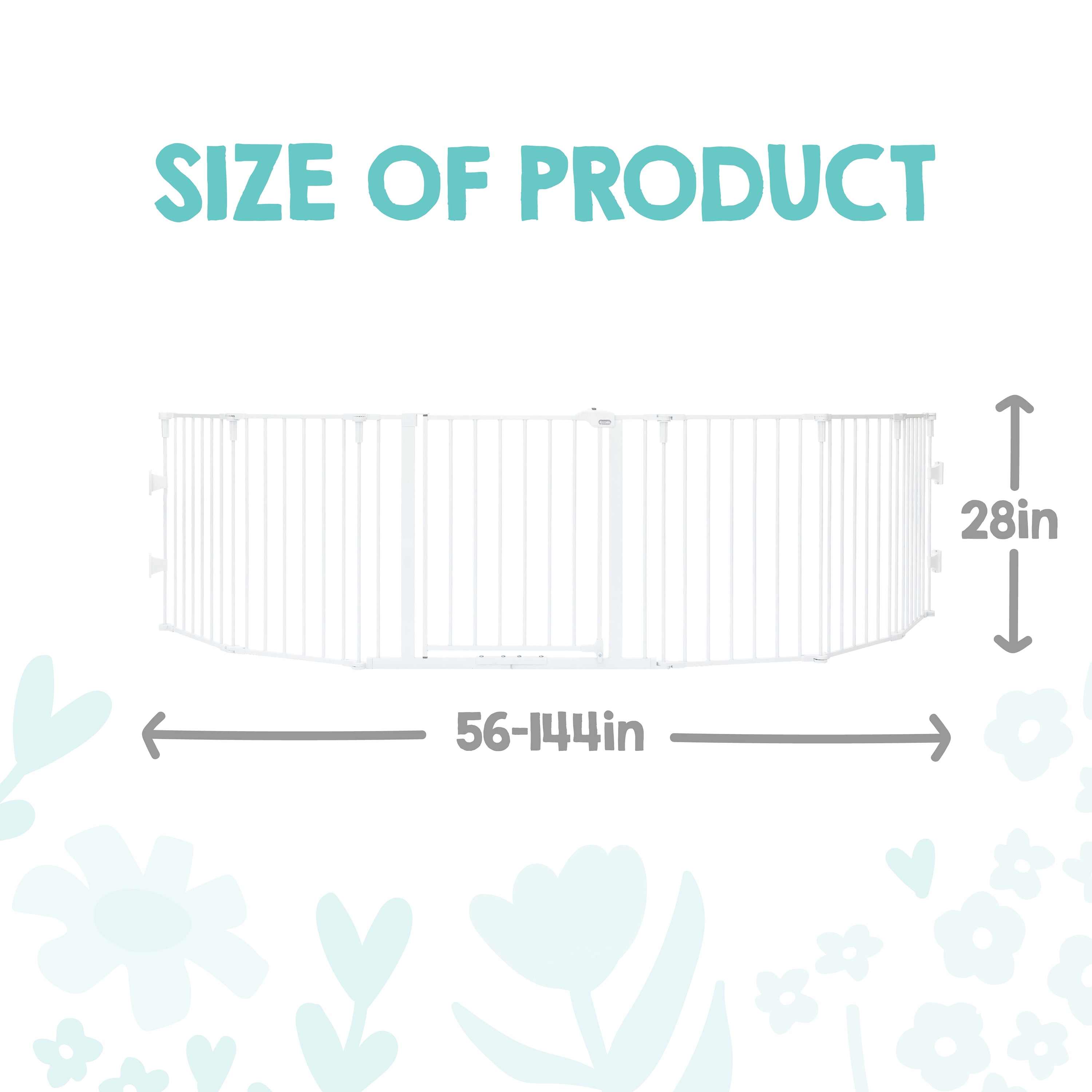 Regalo Super Wide Baby Gate and Play Yard, 56-144 in, White, Ages 6-24 Months - Image 4