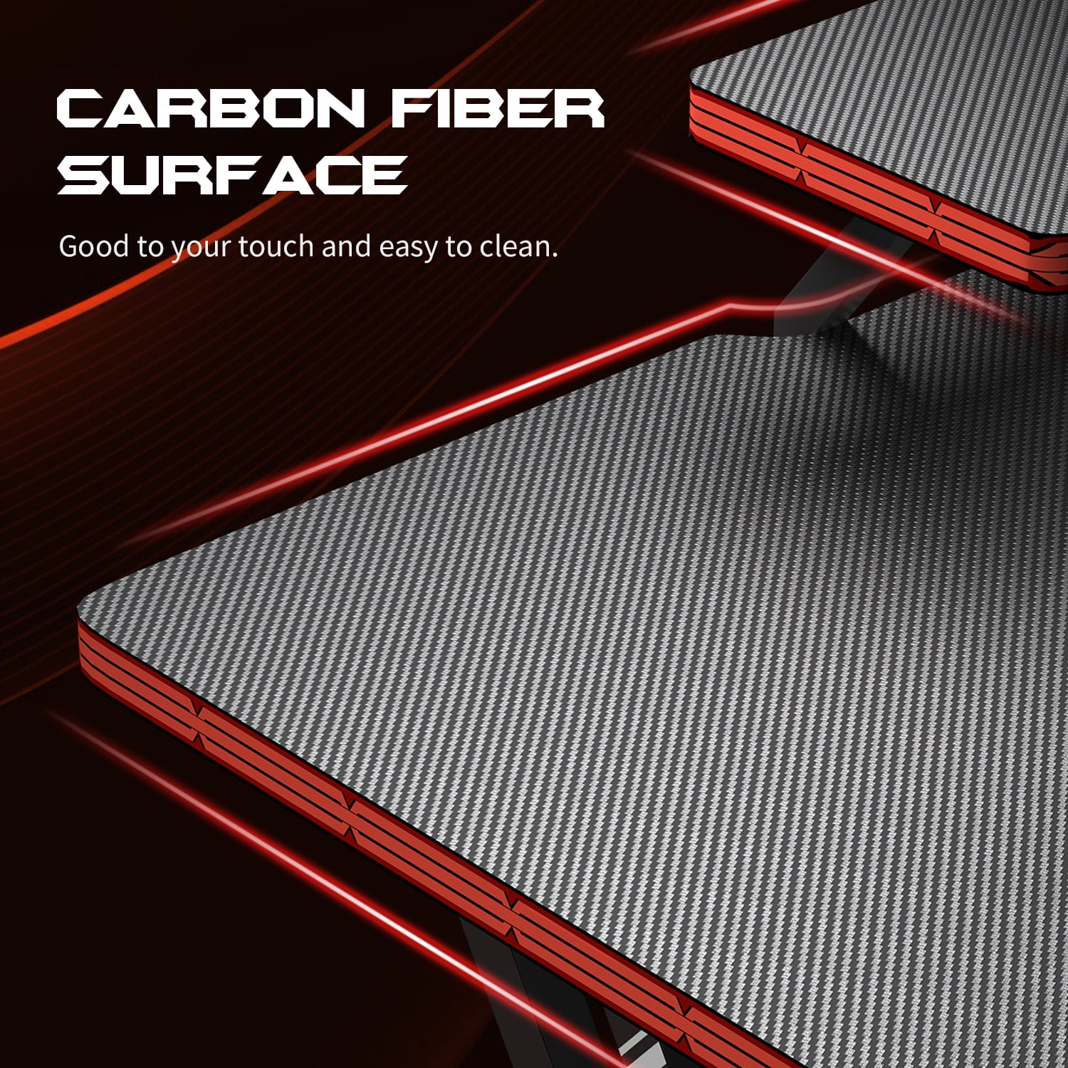 LACOO 47.2-Inch Gaming Desk Home Office Desk Modern Style Writing Table with Cup Holder Headphone Hook, Black - Image 2