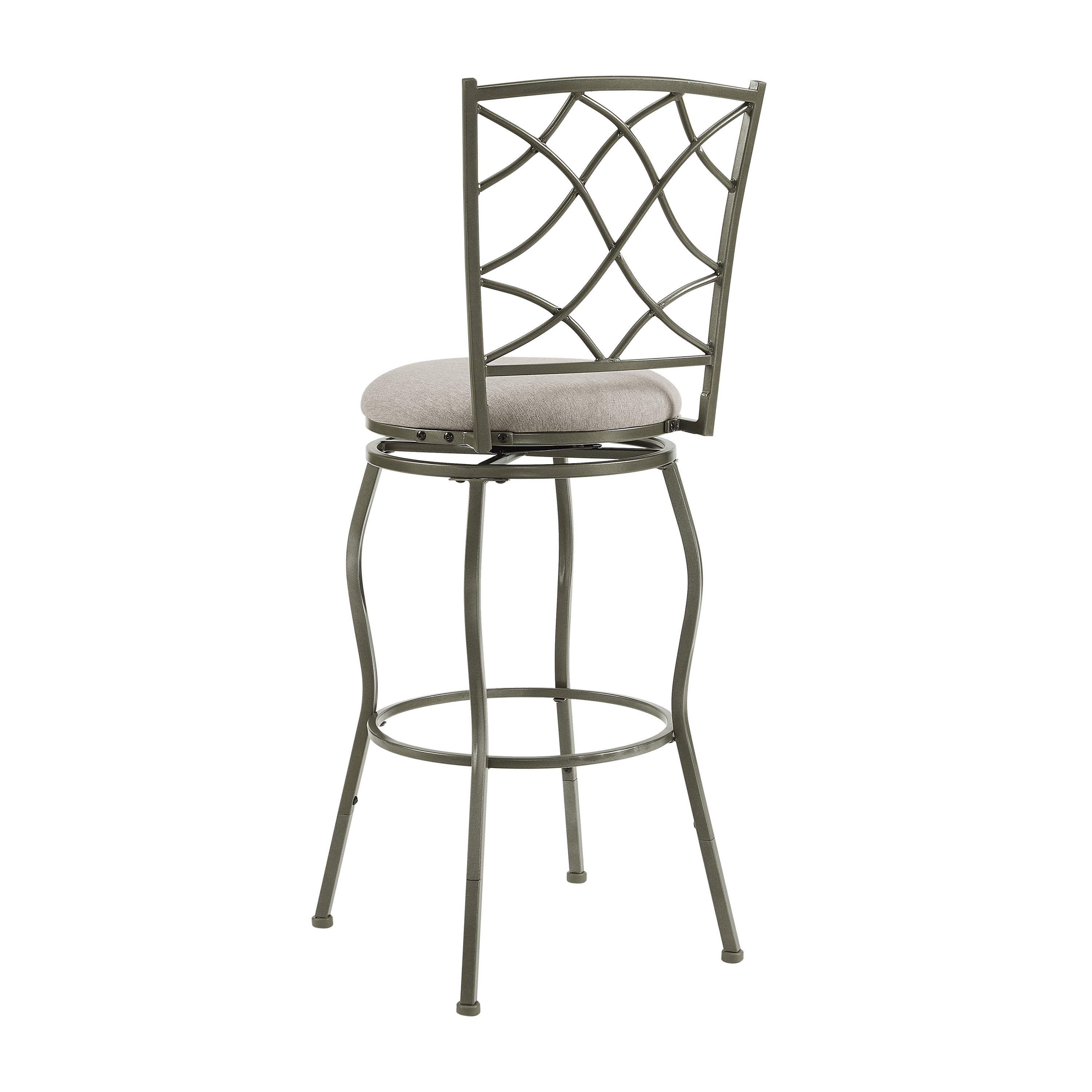 Linon Caston Adjustable Metal Swivel Bar Stool, Set of 3, Pewter - Image 6