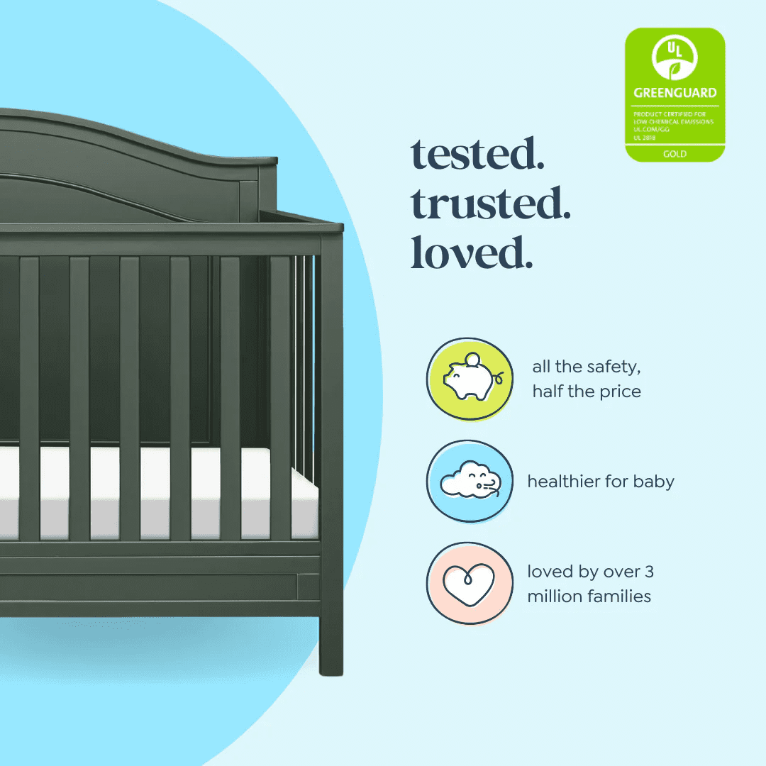 DaVinci Charlie 4-in-1 Convertible Crib, Greenguard Gold Certified, Forest Green - Image 7