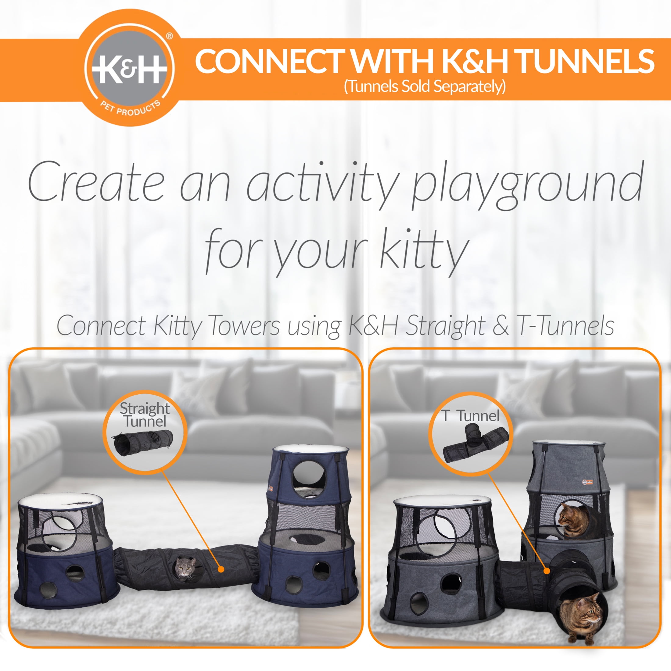 K&H Pet Products Kitty Tower Classy Dark Denim 2 Story - Image 6