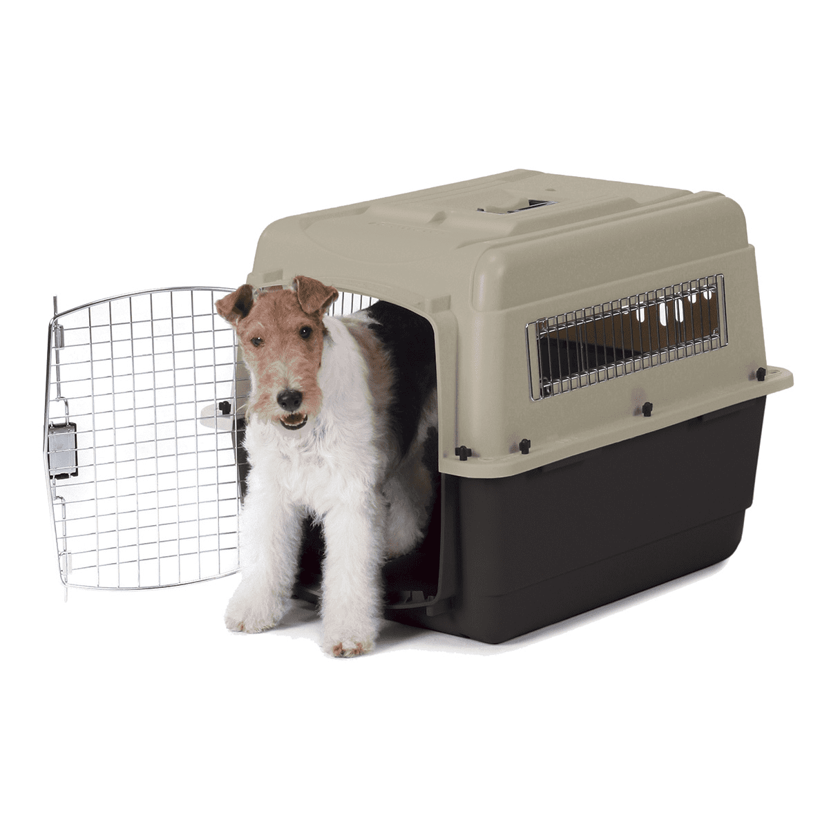 Petmate® Ultra Vari Plastic Travel Dog Kennel 36" for Medium to Large Pets 50-70 lbs, Taupe/Black - Image 6