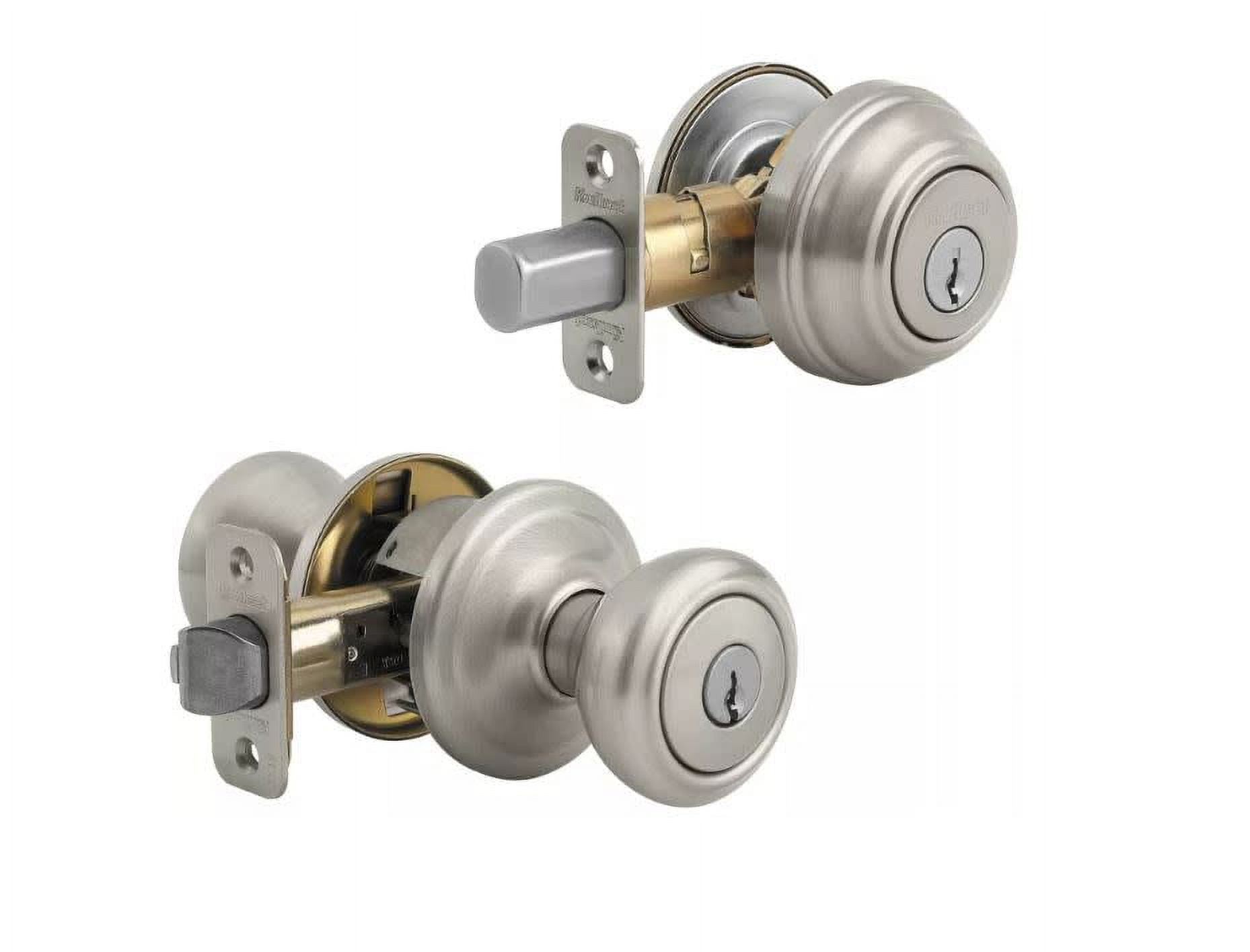Kwikset Signature Series 99910-044 Satin Nickel Single Cylinder Entry Knob & Deadbolt Combo - Image 3