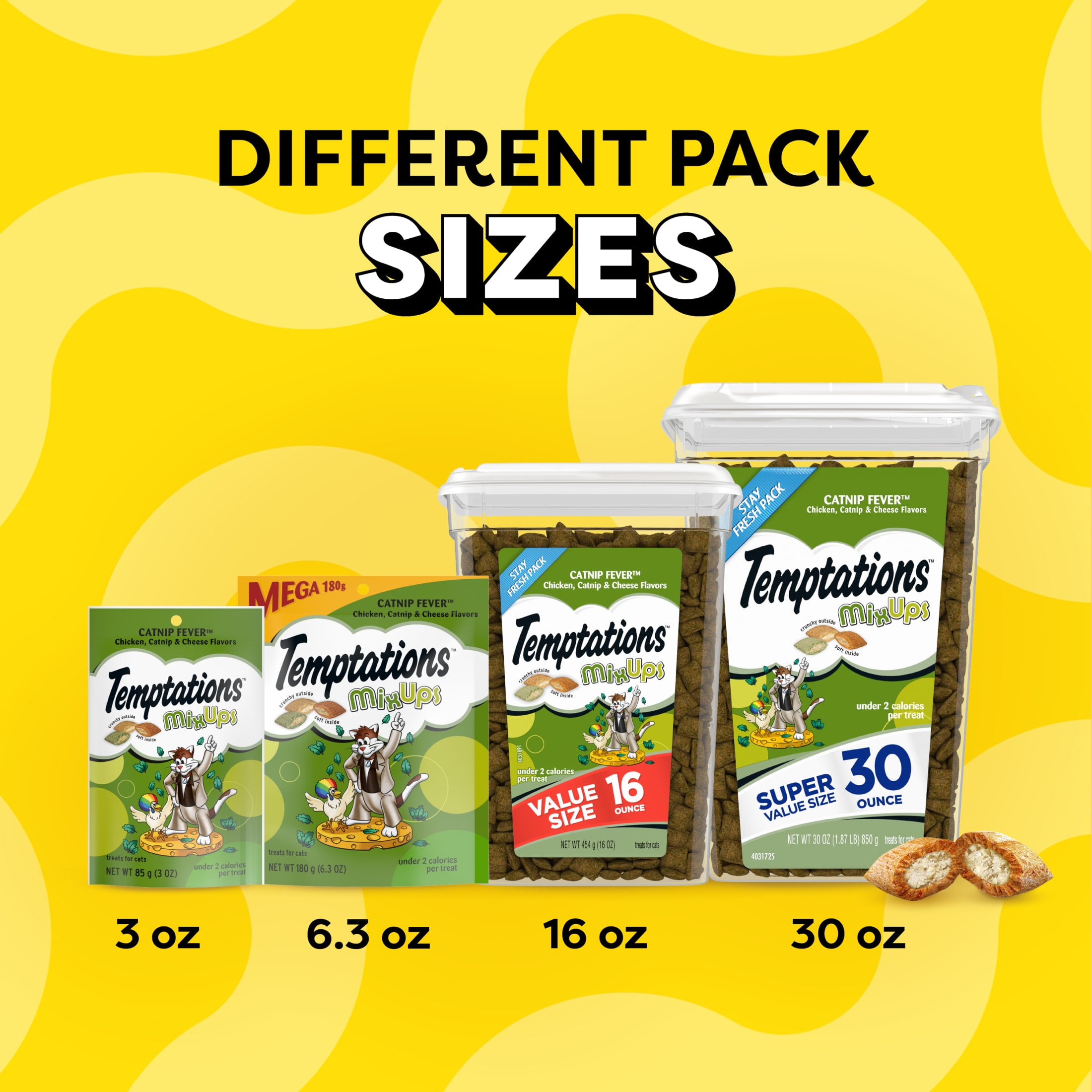 (4 pack) Temptations MixUps Catnip Fever Flavor Crunchy and Soft Cat Treats, 48 oz Tub - Image 10