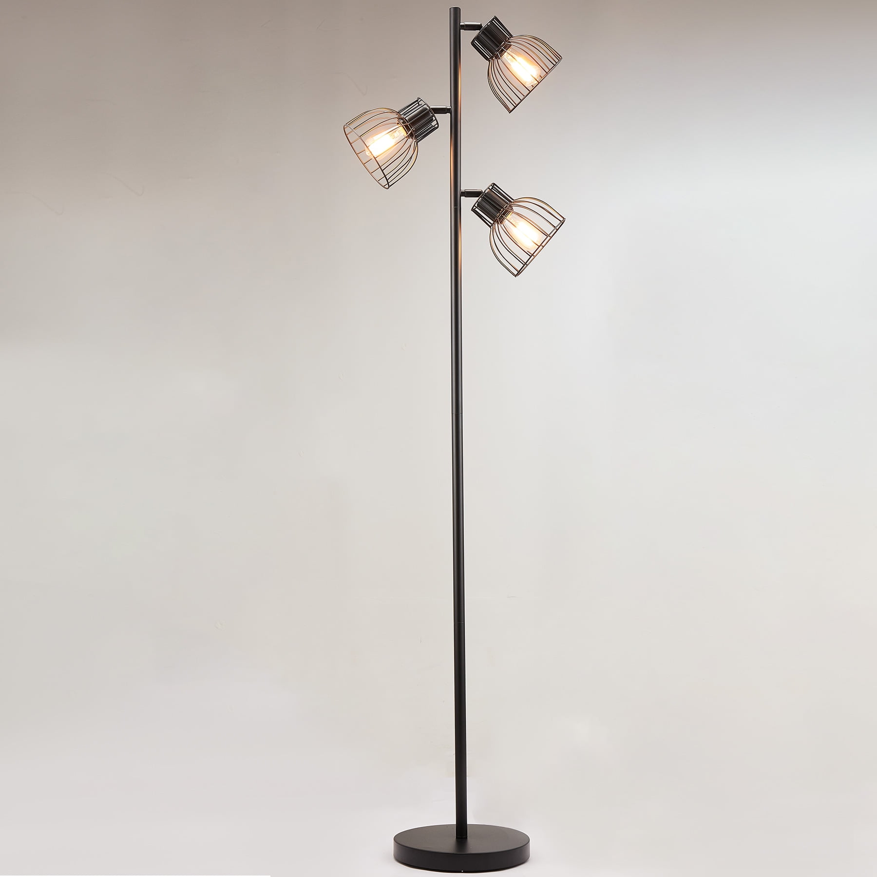 Bestco 65" Industrial Floor Lamp w Adjustable Shades for Bedroom Living Room More - Image 6