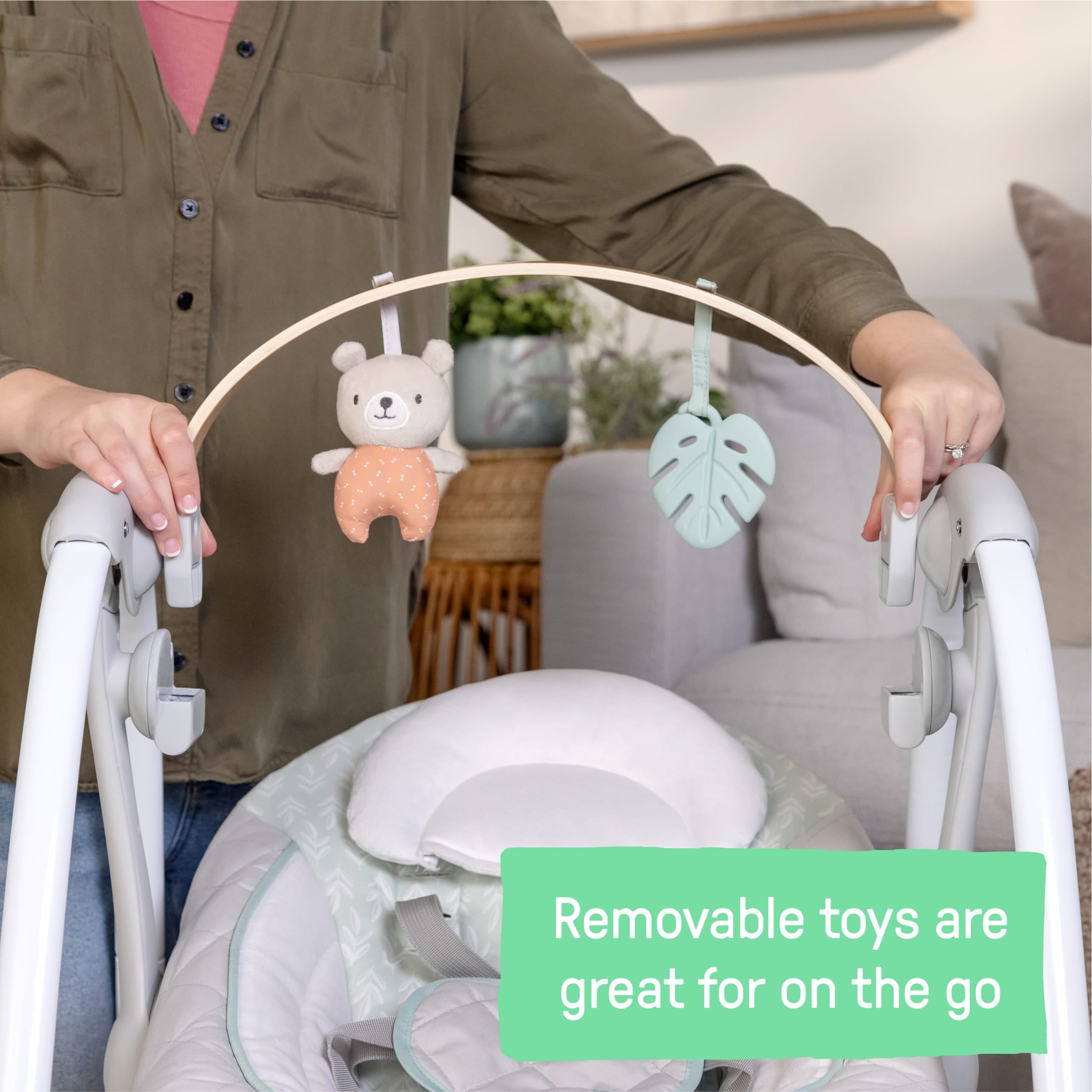 Ingenuity Cozy Spot Swing and Go Portable Swing, Grey, Unisex, Ages 0-9 Months - Image 10