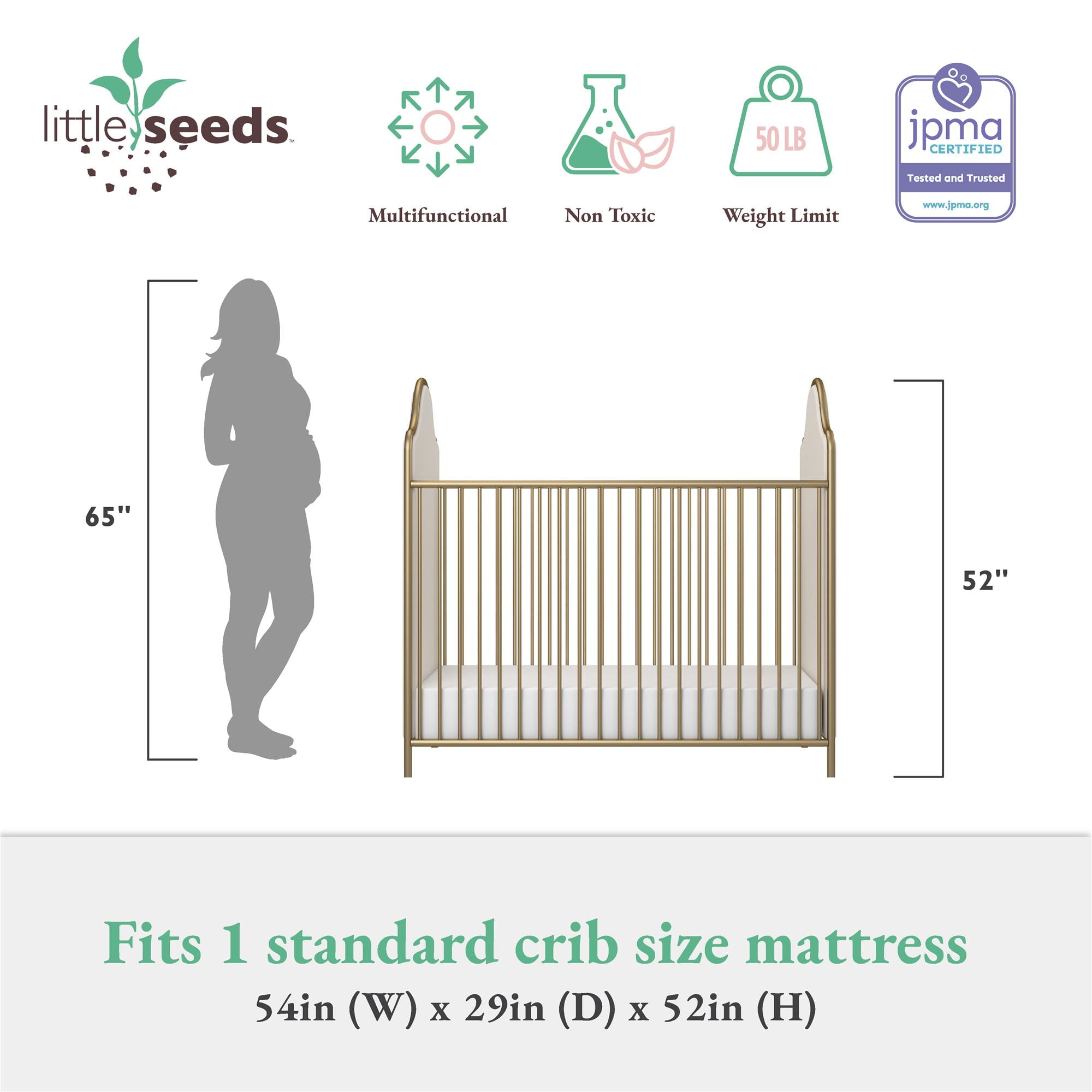 Little Seeds Piper Upholstered Metal Crib, Gold - Image 11