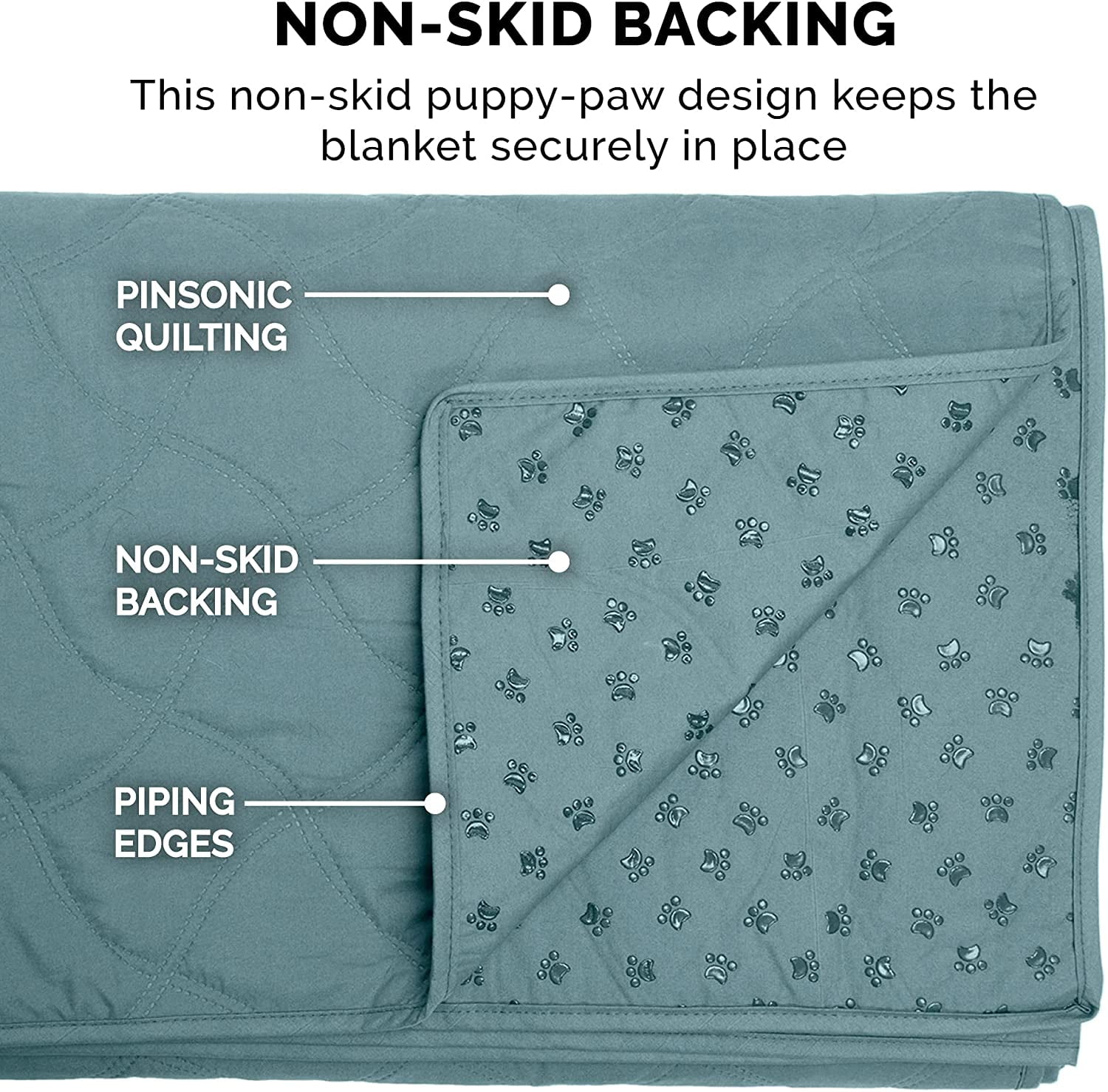 FurHaven Pet Products Quilted Twill Waterproof Bed/Furniture Protector - Nile Blue, Jumbo/King - Image 6