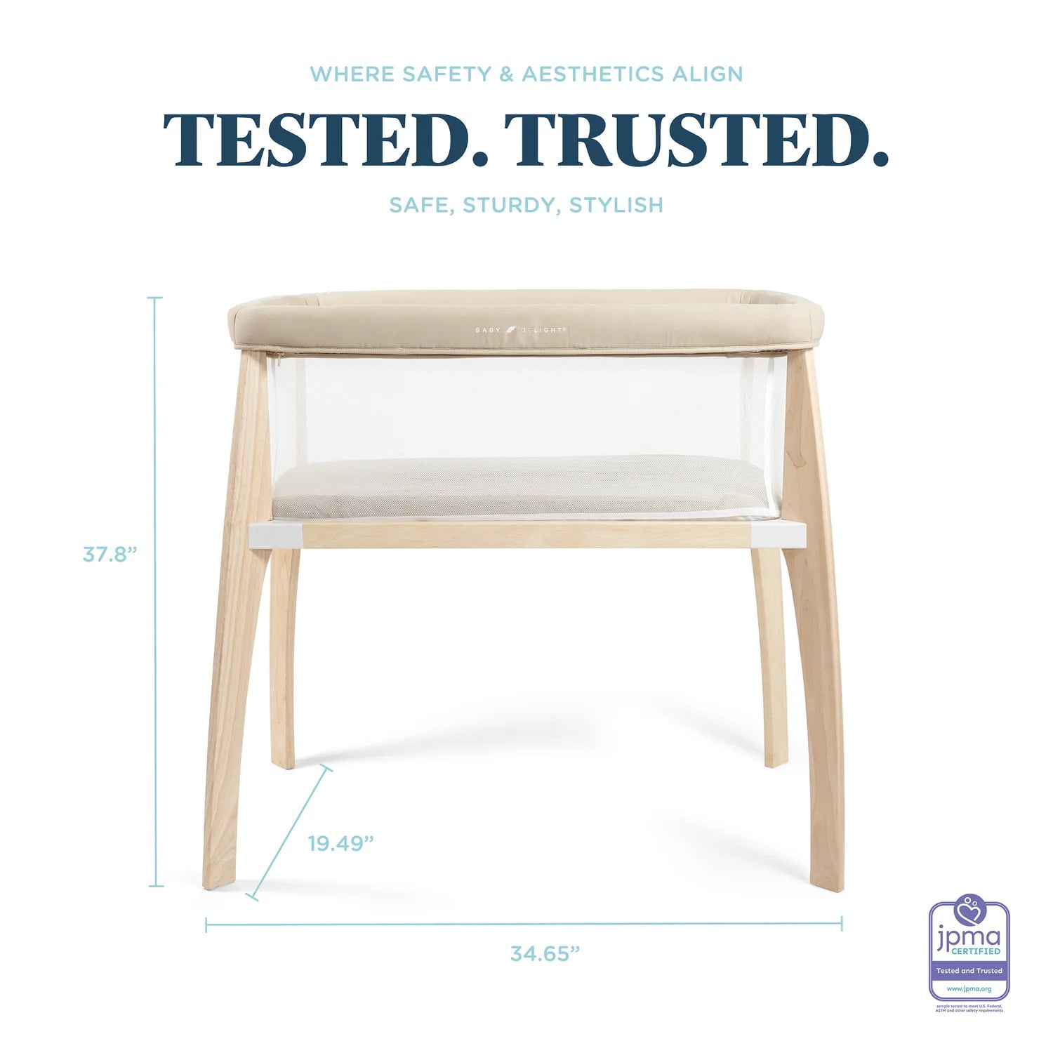 Baby Delight Heirloom Willow Wood Infant Bassinet, Organic Oat - Image 6