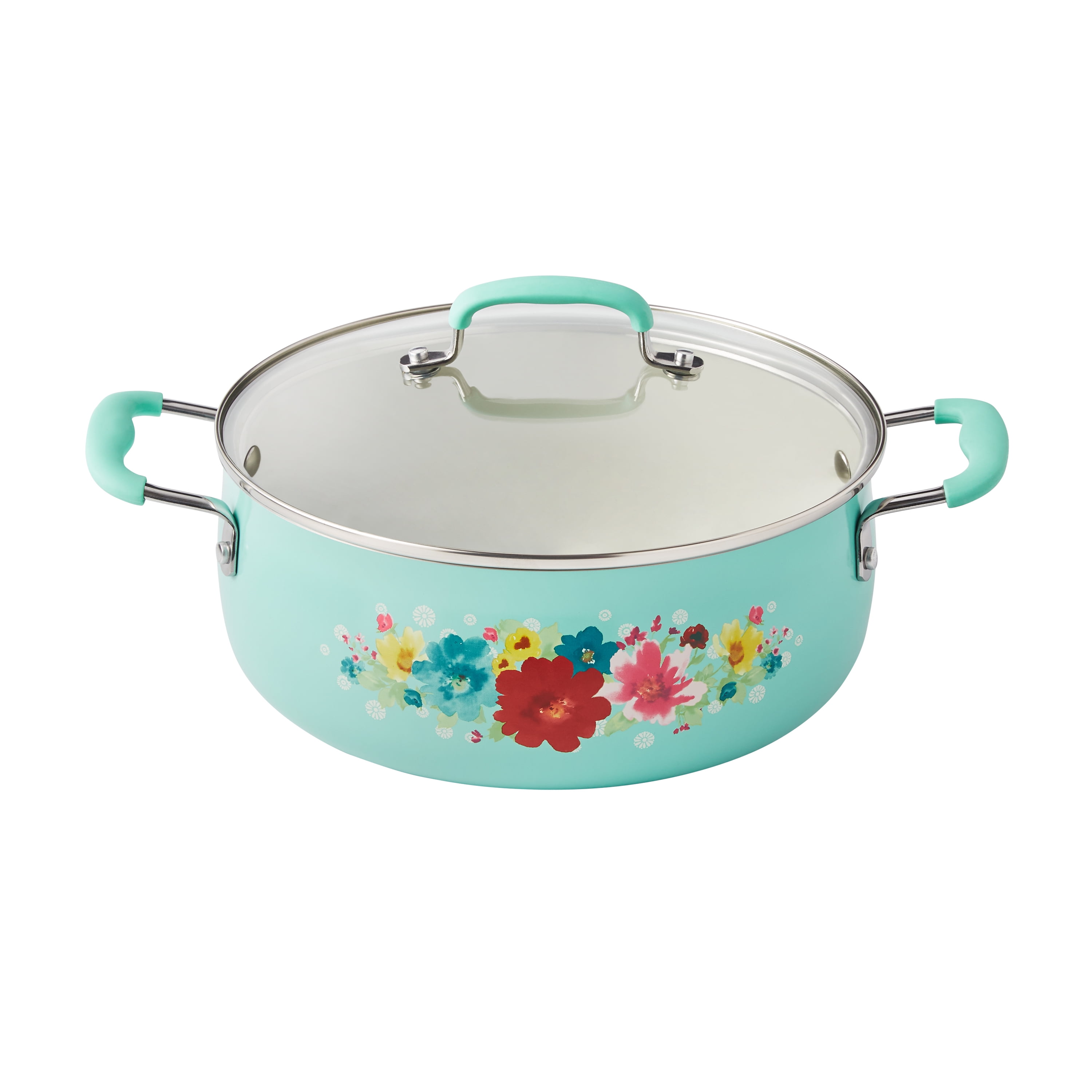 The Pioneer Woman Classic Ceramic Breezy Blossom Cookware Set, 12 Piece Set - Image 5