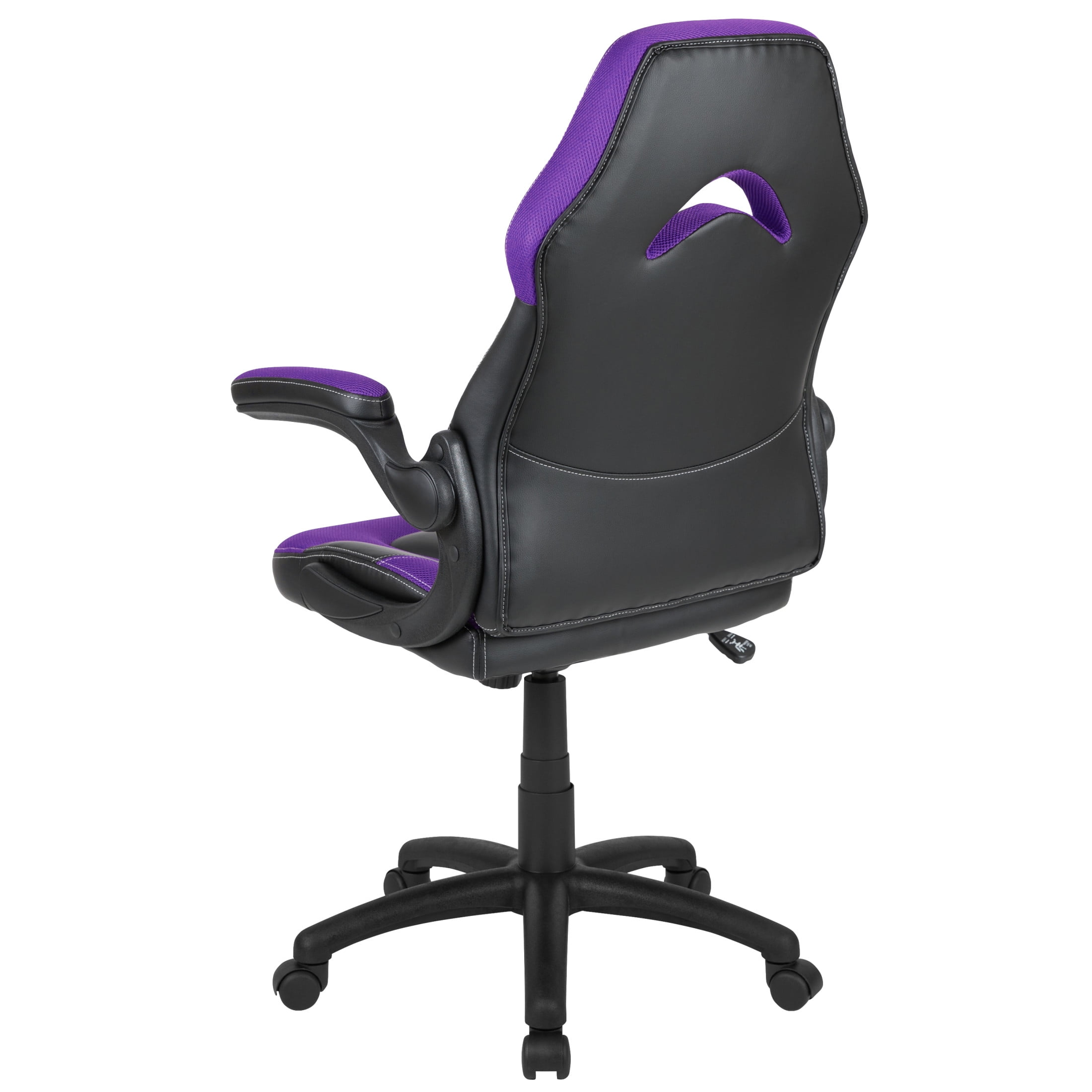 Flash Furniture X10 Gaming Chair, Racing Style Ergonomic Office Chair, Height Adjustable Swivel Computer Chair with Flip-Up Arms, Purple/Black LeatherSoft - Image 2