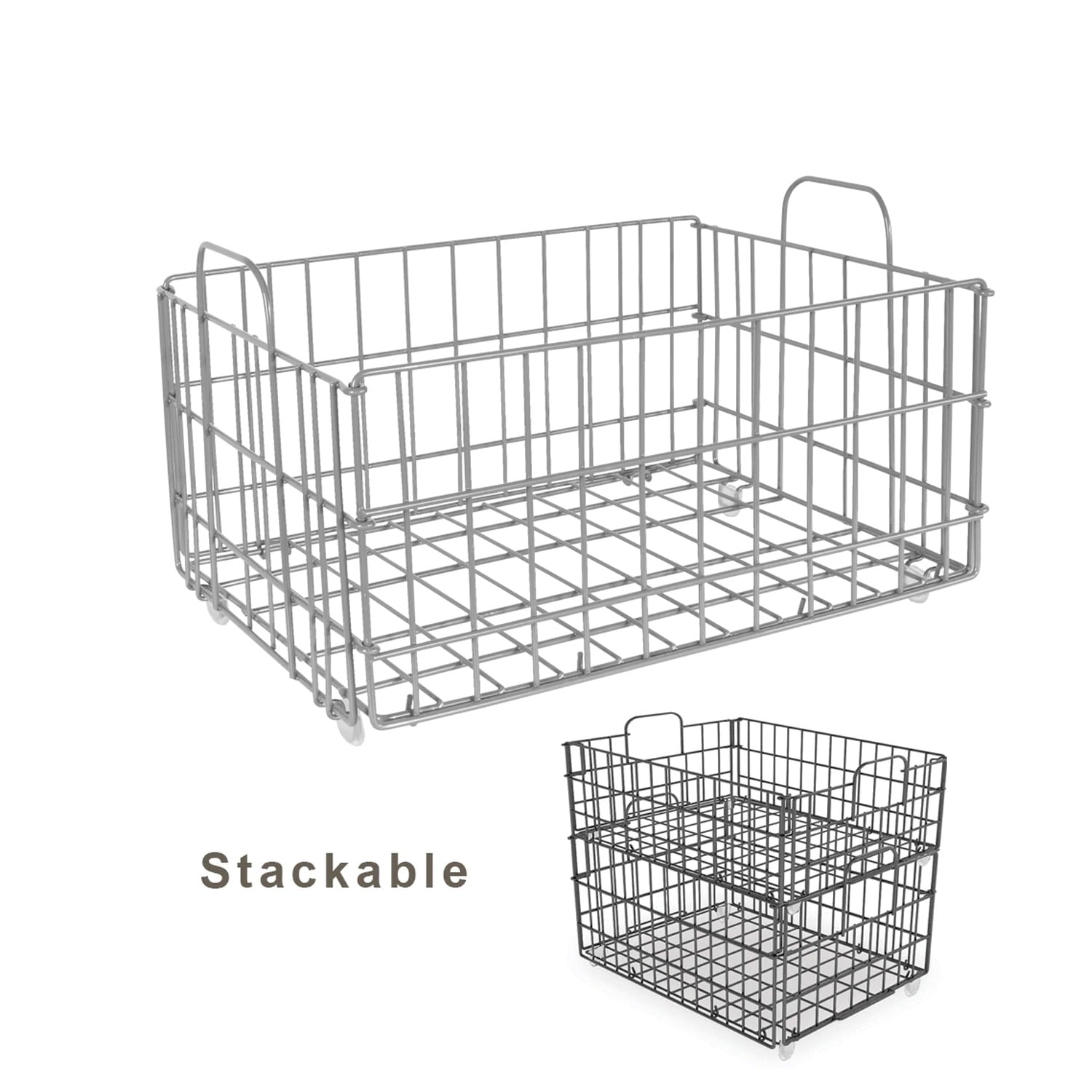 Atlantic Narrow Large Metal and Wire Cart System 3-Tier in White - Image 2