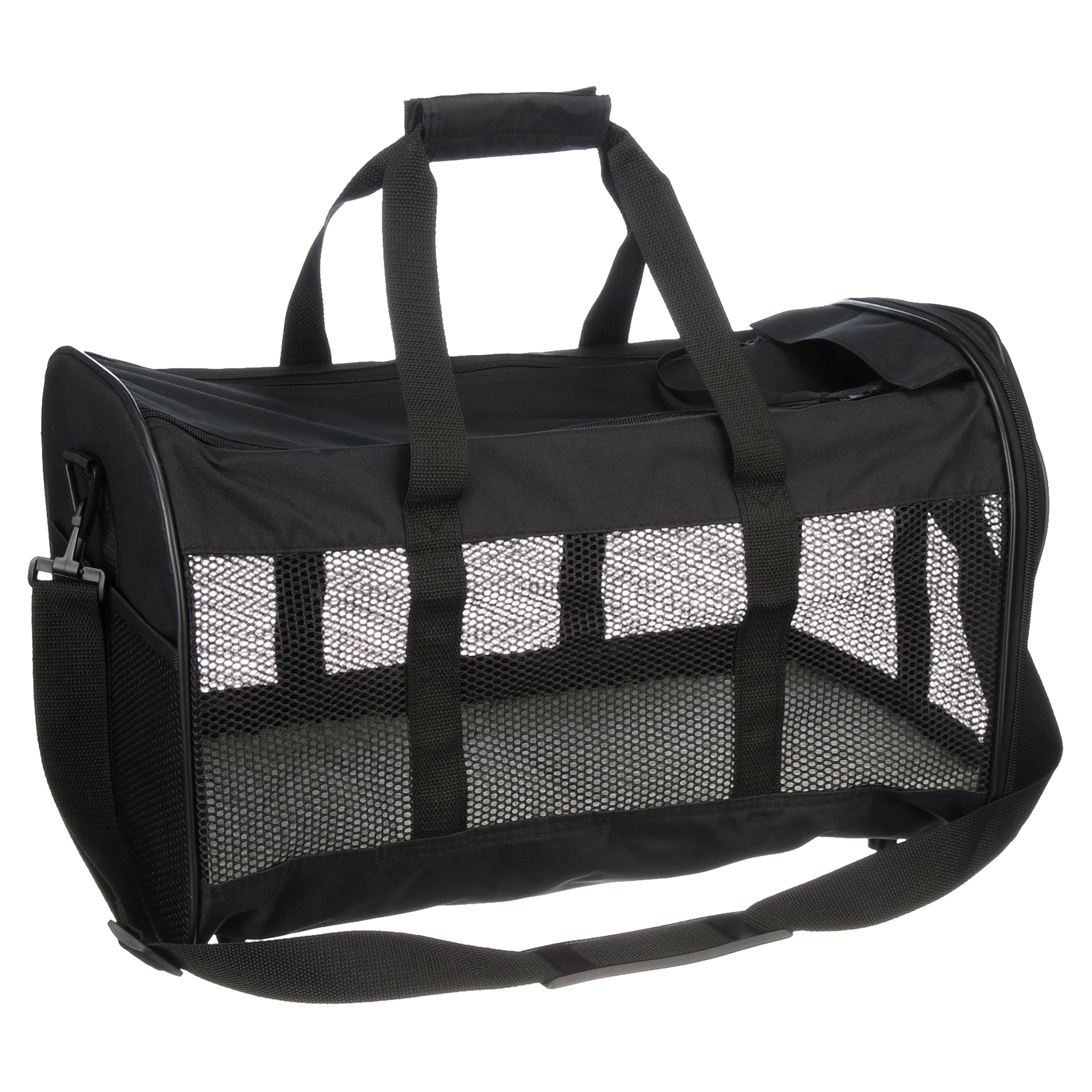 Petmate Soft Sided 2-Door Travel Dog Kennel Cab Pet Carrier for Dogs and Cats, Medium 20" for Pets Up To 15 lb, Black - Image 6
