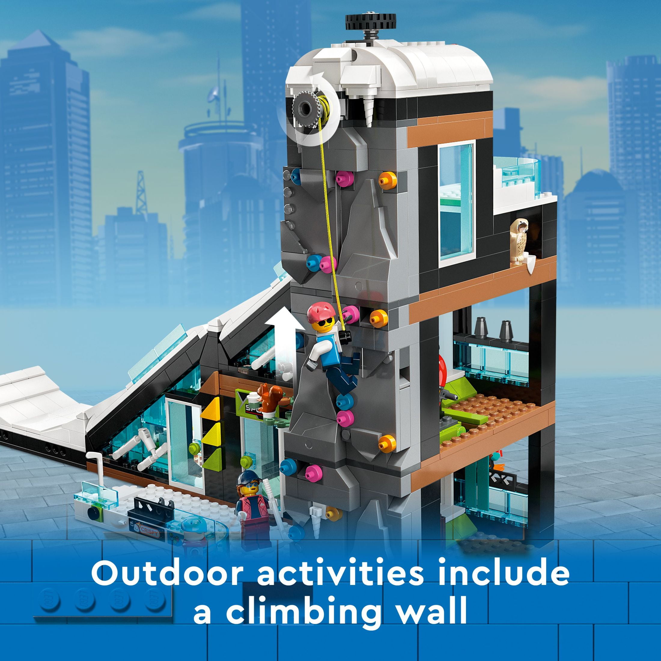 LEGO City Ski and Climbing Center 60366 Building Toy Set, 3-Level Building with a Ski Slope, 8 Minifigures and 2 Animal Figures for Imaginative Winter Sports Play, Fun Gift Idea for Kids and Ski Fans - Image 2