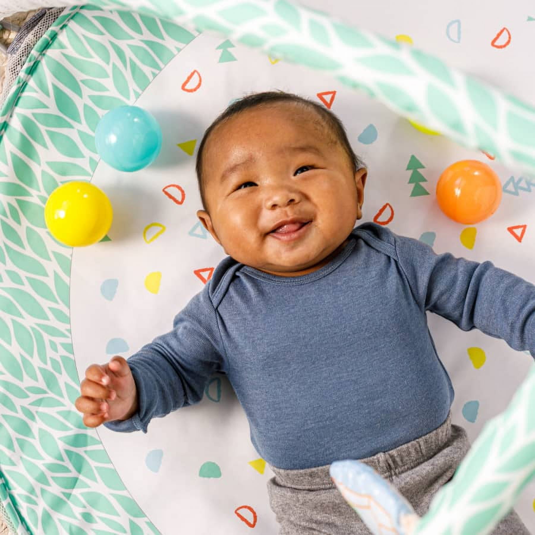 Infantino 4-in-1 Jumbo Baby Activity Gym with Ball Pit, 6-12 Months, Green Succulent - Image 6