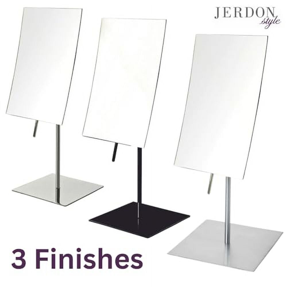 Jerdon Rectangular Tabletop Vanity Mirror - Makeup Mirror with 3X Magnification - Matte Black Finish - 5" by 8" - Model JP358BK - Image 3