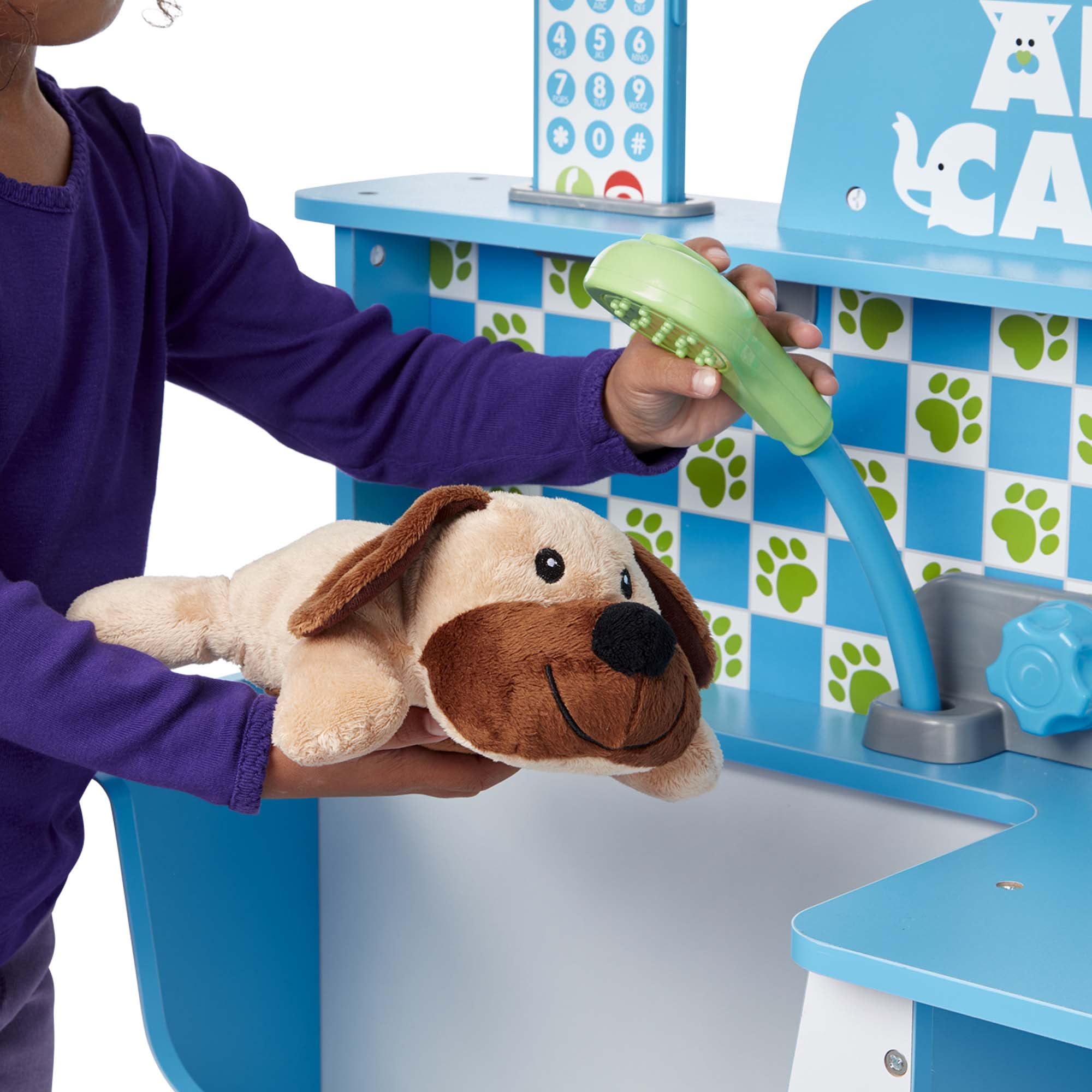 Melissa & Doug Animal Care Veterinarian and Groomer Wooden Activity Center for Plush Stuffed Pets (Not Included) - Image 7