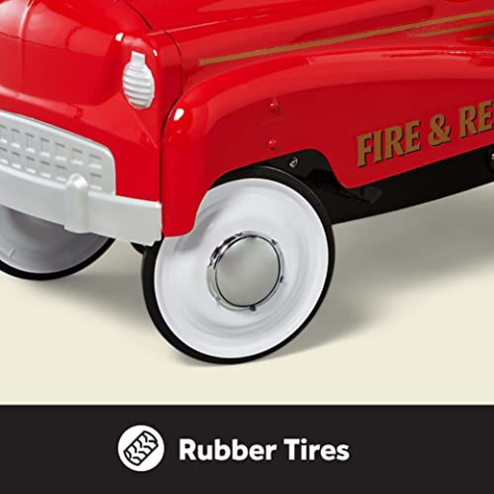 Kid Trax Toddler Classic Pedal Car, Kids 3-5 Years Old, Max Weight 60 lbs, Durable Steel, Fire Truck - Image 3