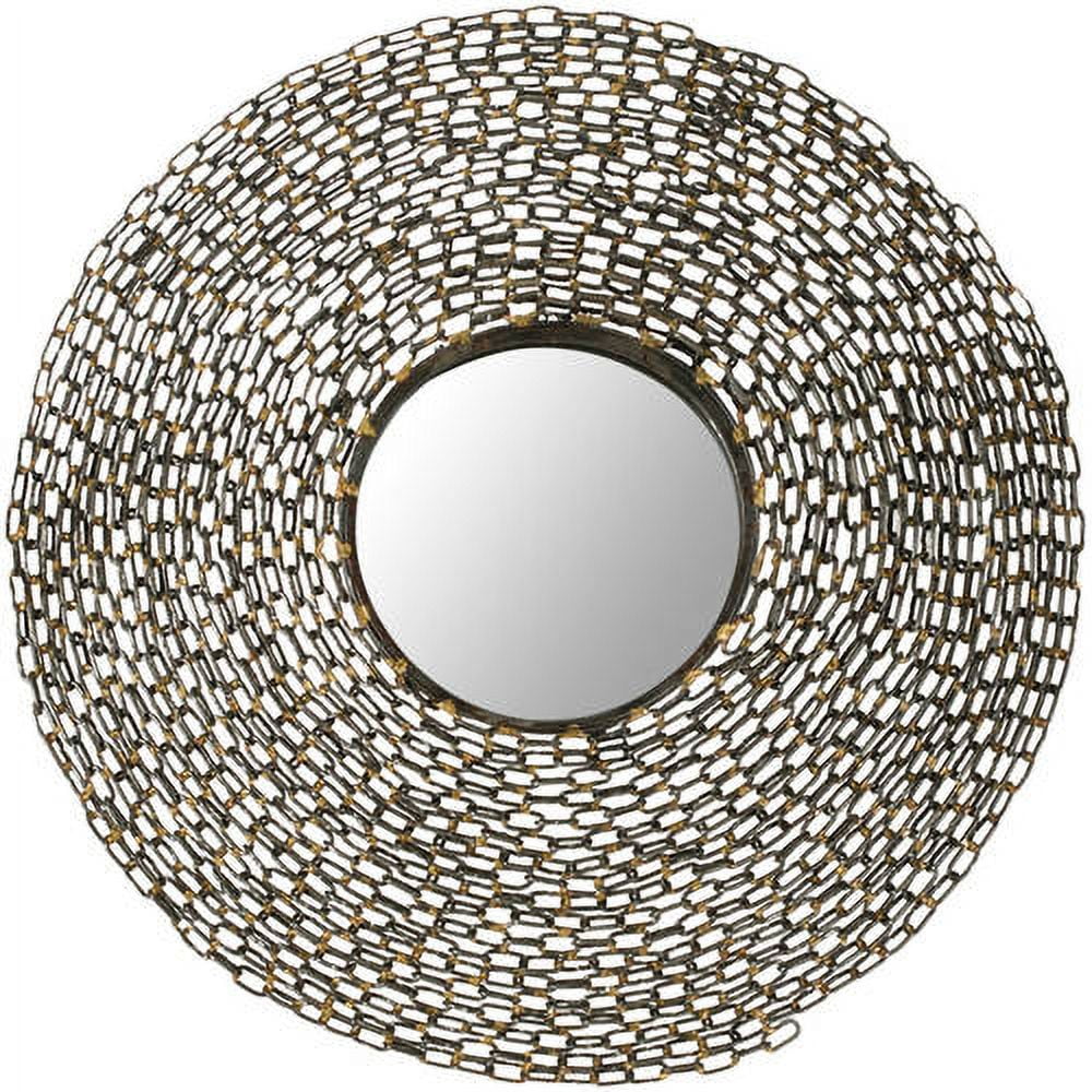 SAFAVIEH 8.8" Round Jeweled Chain Mirror, Natural - Image 4