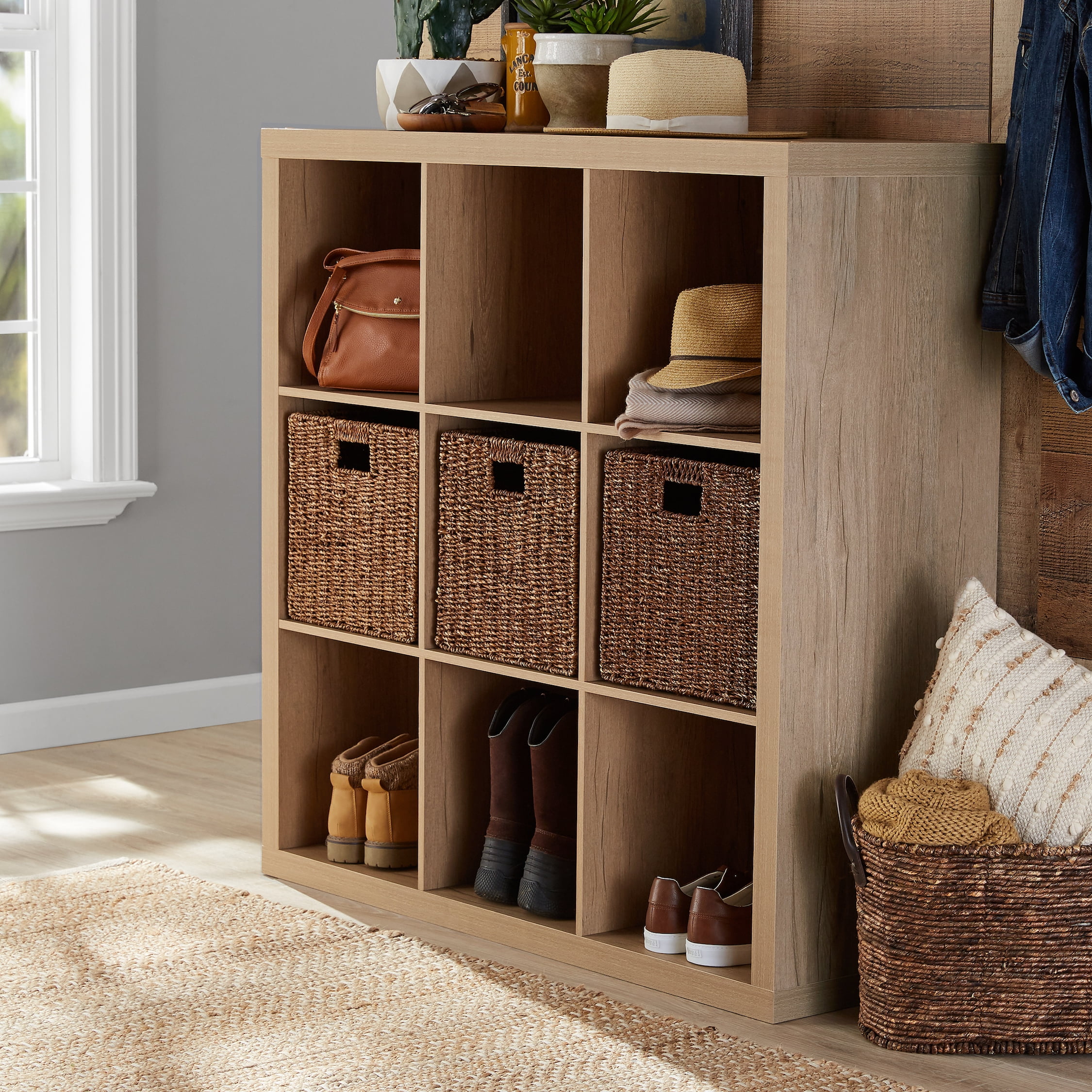 Better Homes & Gardens 9-Cube Storage Organizer, Natural - Image 3
