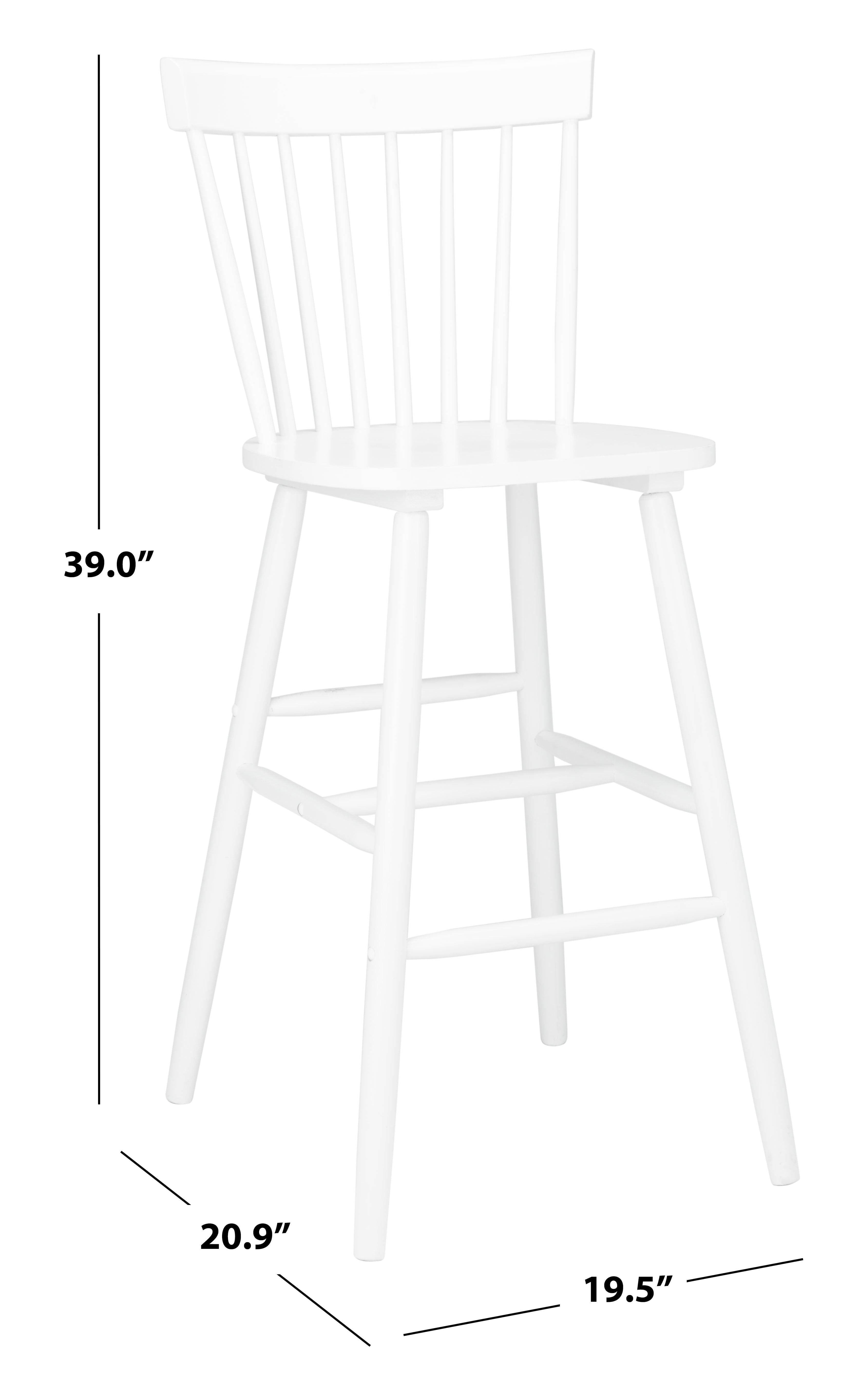 SAFAVIEH Providence Solid Spindle Back Bar Stool with Footrest, White - Image 4