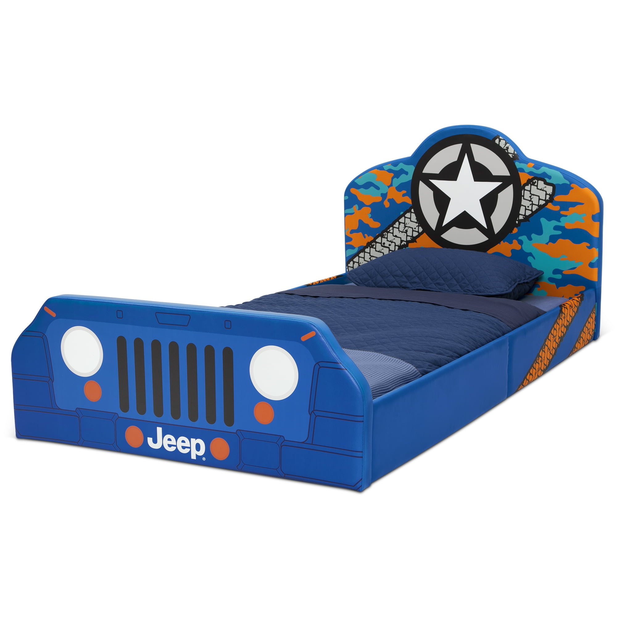 Jeep Upholstered Twin Bed by Delta Children, Blue - Image 8