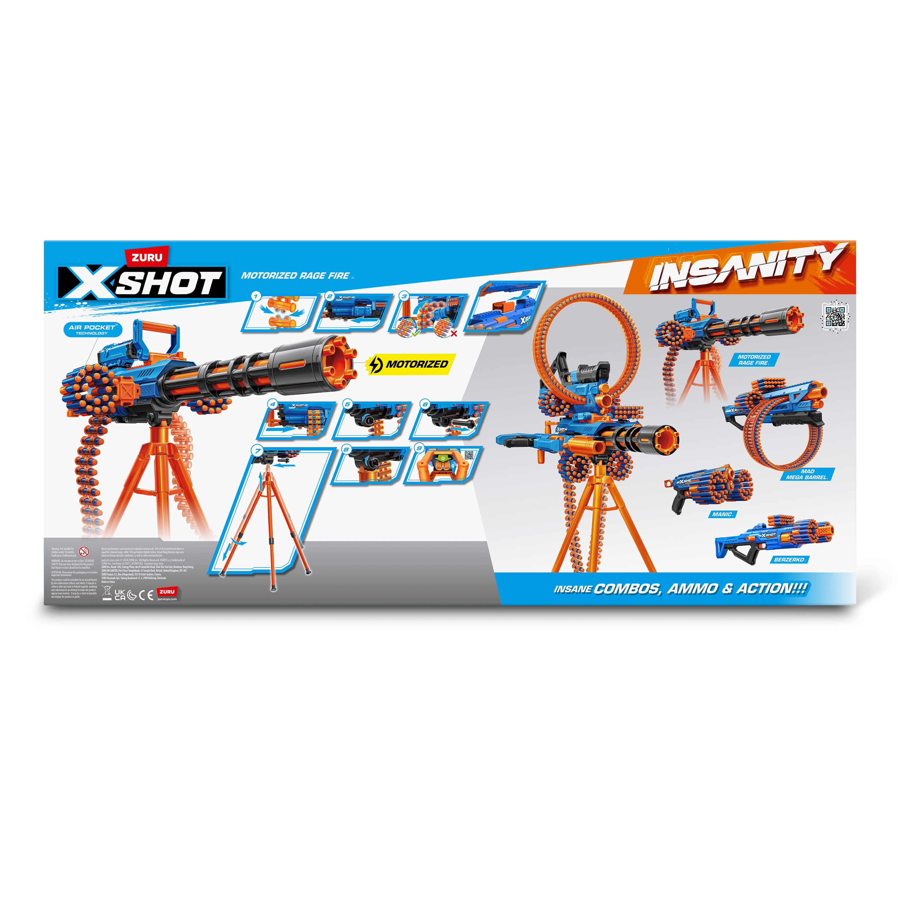 XSHOT Insanity Motorized Rage Fire (72 Darts), Air Pocket Technology, Outdoor Blaster by ZURU, Ages 8+ - Image 8