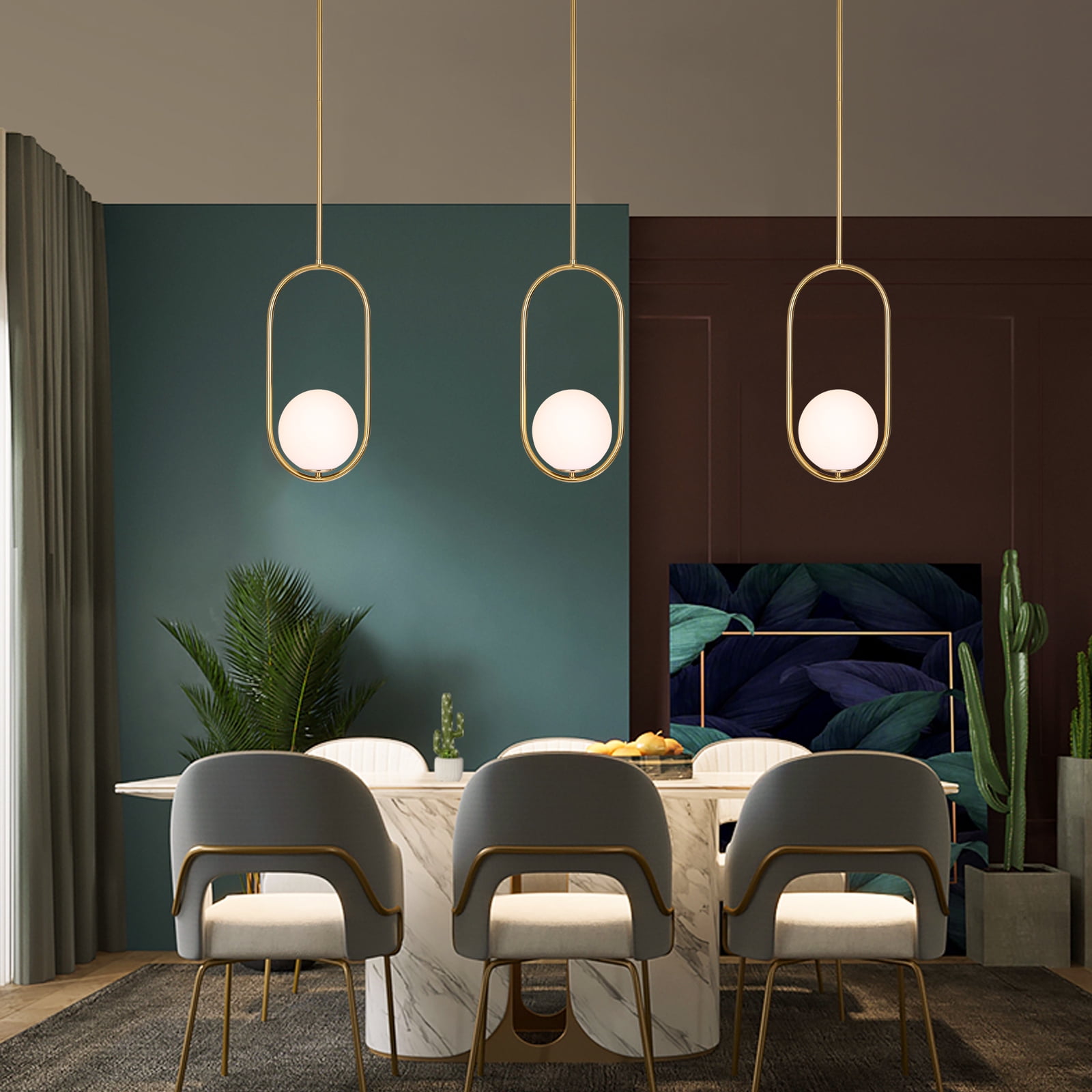 SEEU Modern Gold Globe Kitchen Island Pendant Lights - Image 4