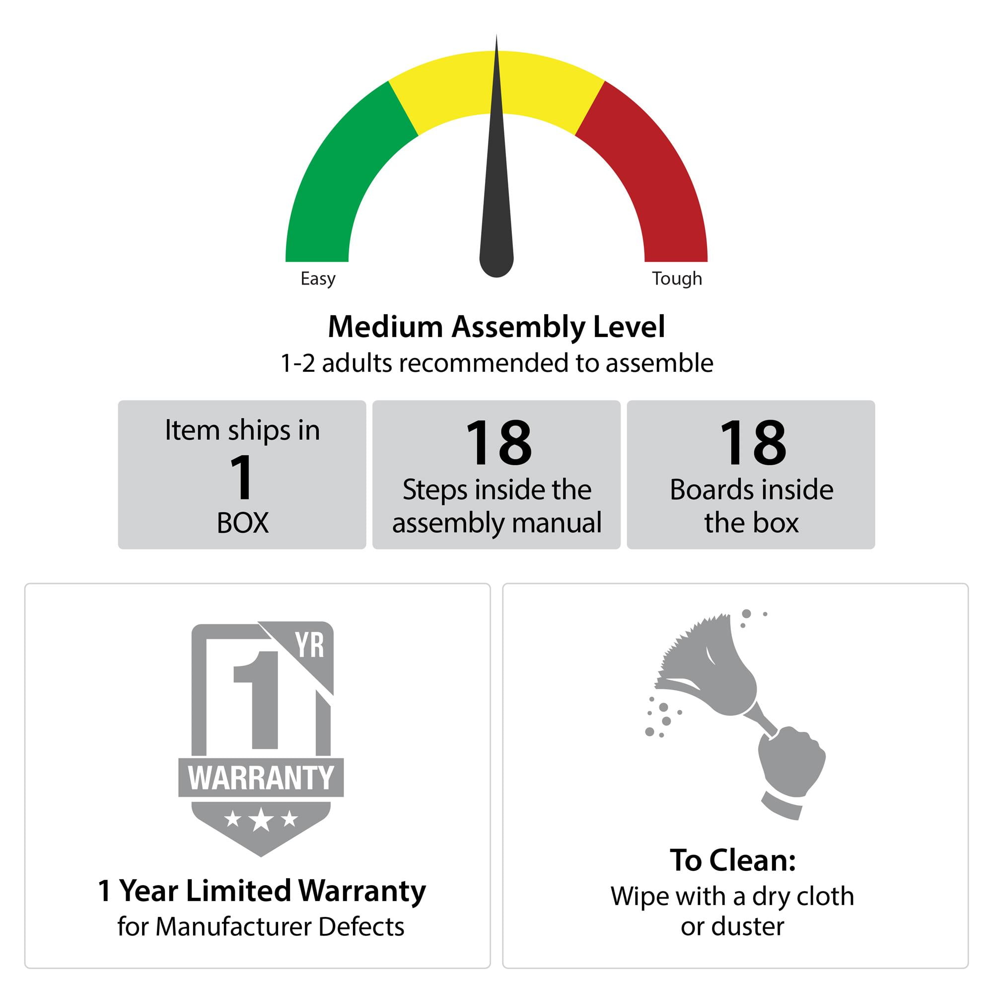Novogratz Kalissa Wide Nightstand with Wireless Charger, Gray Oak with Black - Image 12