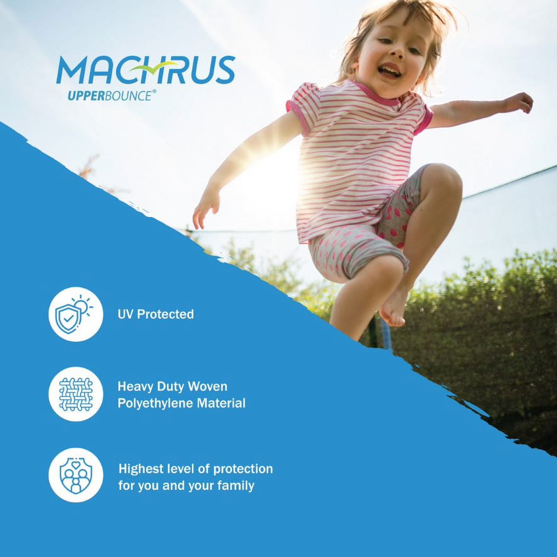 Machrus Upper Bounce 15' Trampoline Net - Trampoline Safety Net Fits 6 Curved Poles with Top Ring Frame - Breathable UV & Weather-Resistant Trampoline Net Replacement - Black - Image 4