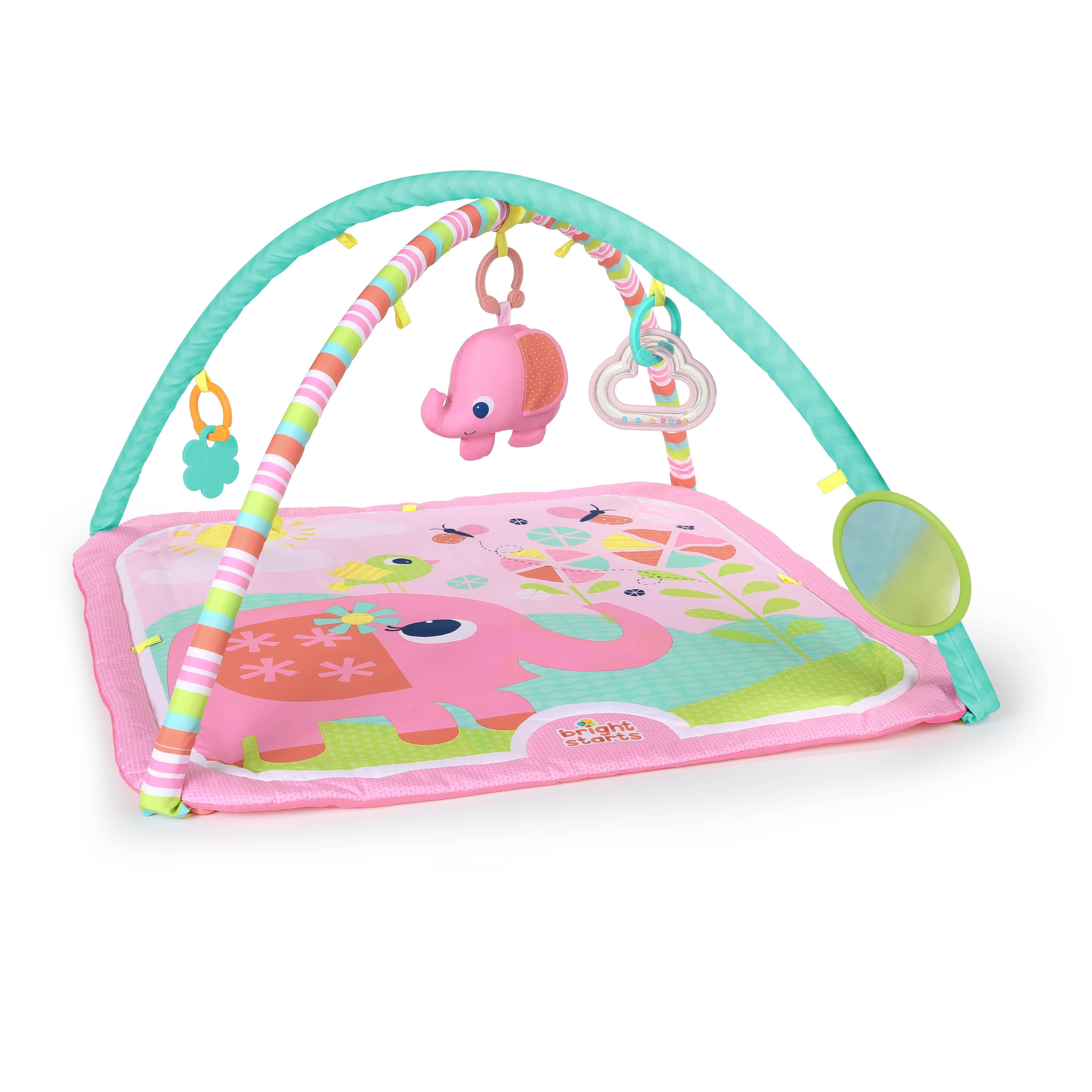Bright Starts Fanciful Flowers Baby Activity Gym and Play Mat - Pink - Image 6