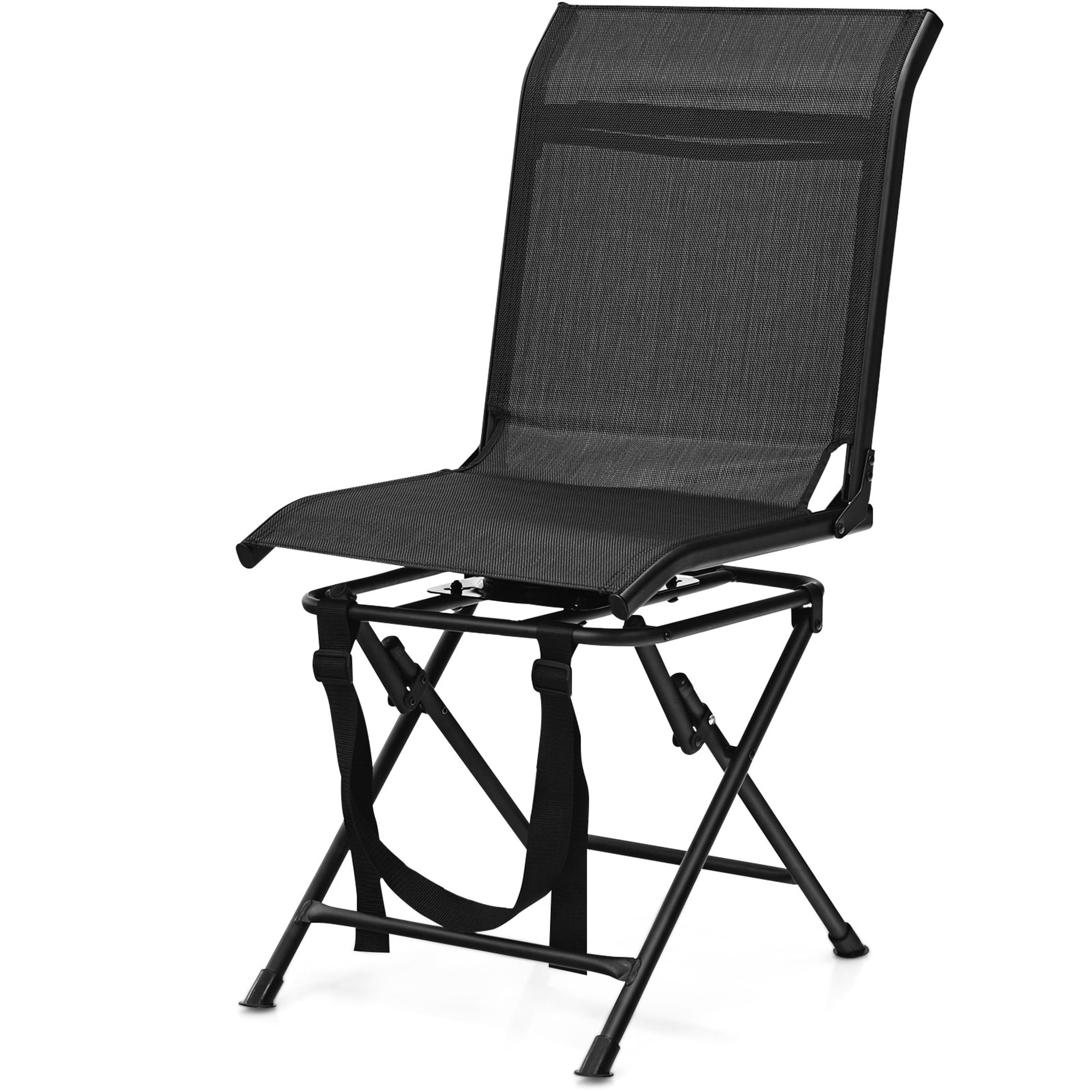 Gymax Folding 360° Silent Swivel Hunting Chair Blind Chair All-weather Outdoor - Image 9